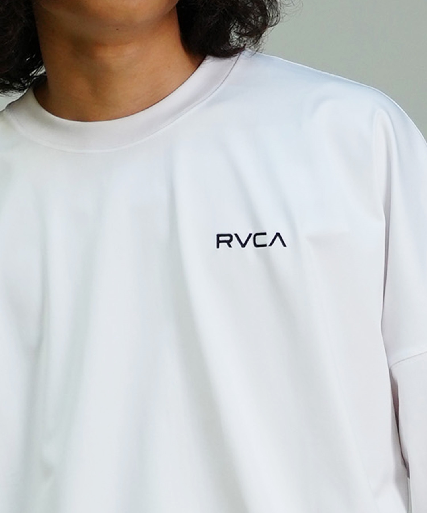 RVCA ルーカ メンズ ラッシュガード 長袖 Tシャツ バックプリント 裾ドローコード ドロスト 水陸両用 BE04A-P06(WHT-S)