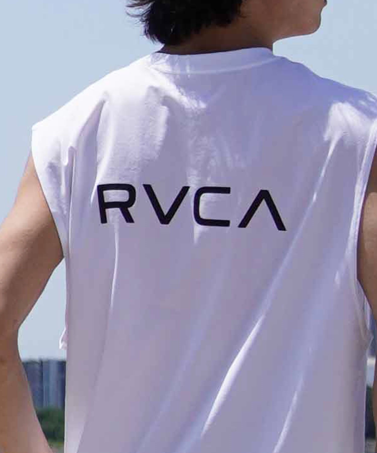 RVCA ルーカ メンズ ラッシュガード タンクトップ オーバーサイズ バックプリント 水陸両用 ムラサキスポーツ限定 BE04A-P36(WHT-S)