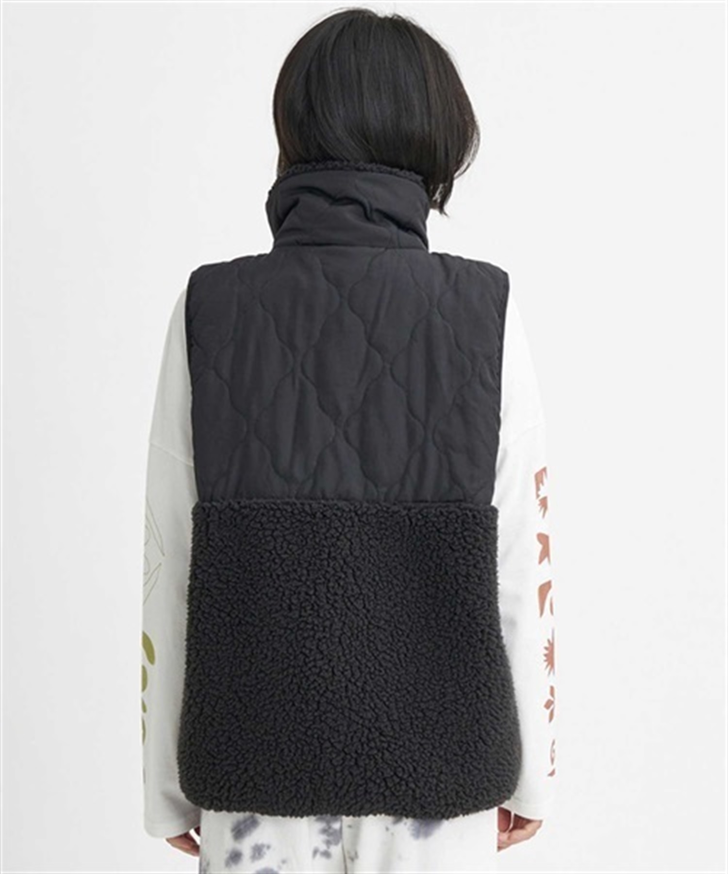 ROXY/ロキシー UPON US VEST レディース ボア ベスト ワンポイント