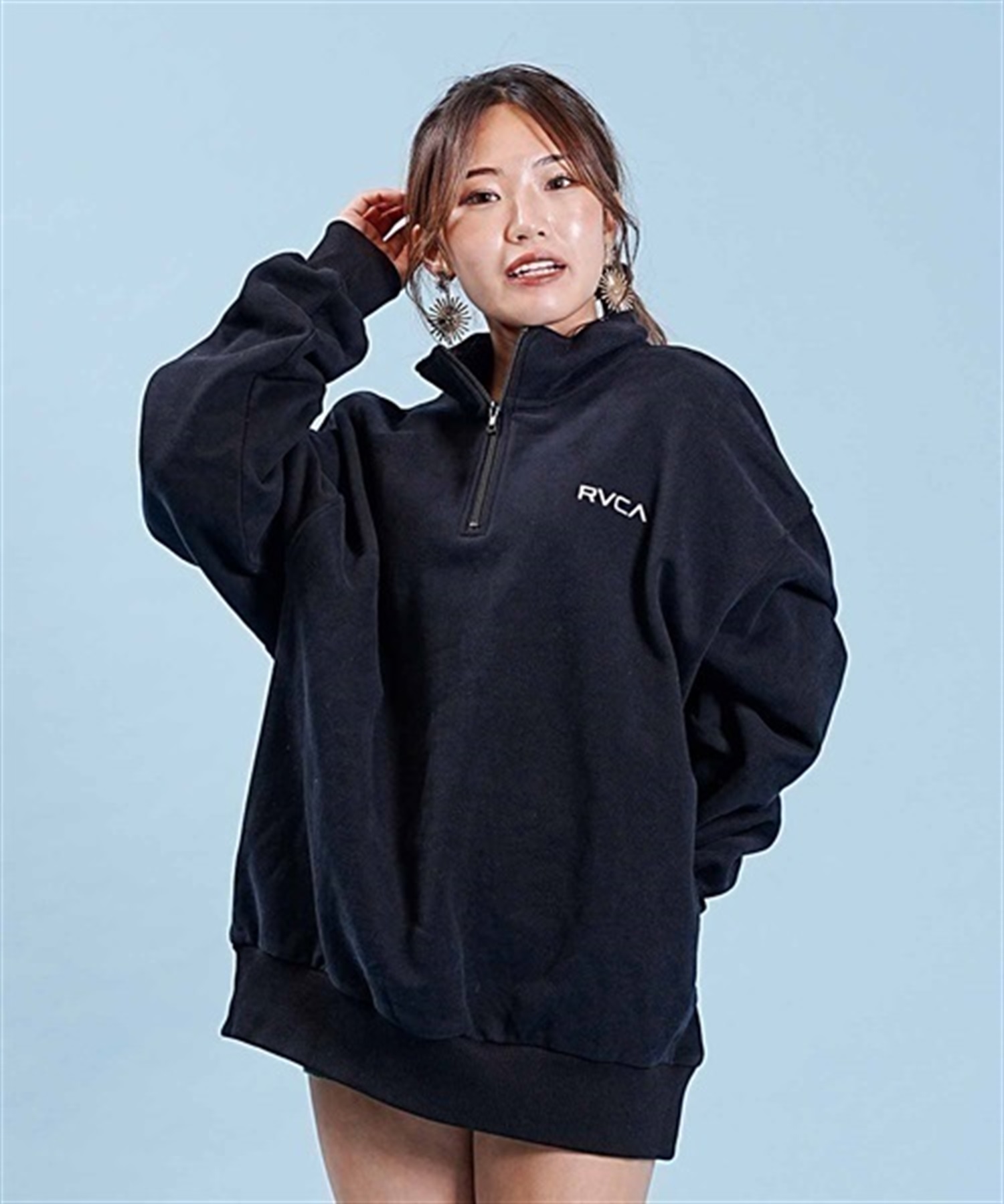 RVCA/ルーカ BANDANA BOX LOGO HALF ZIP スウェット トレーナー バック