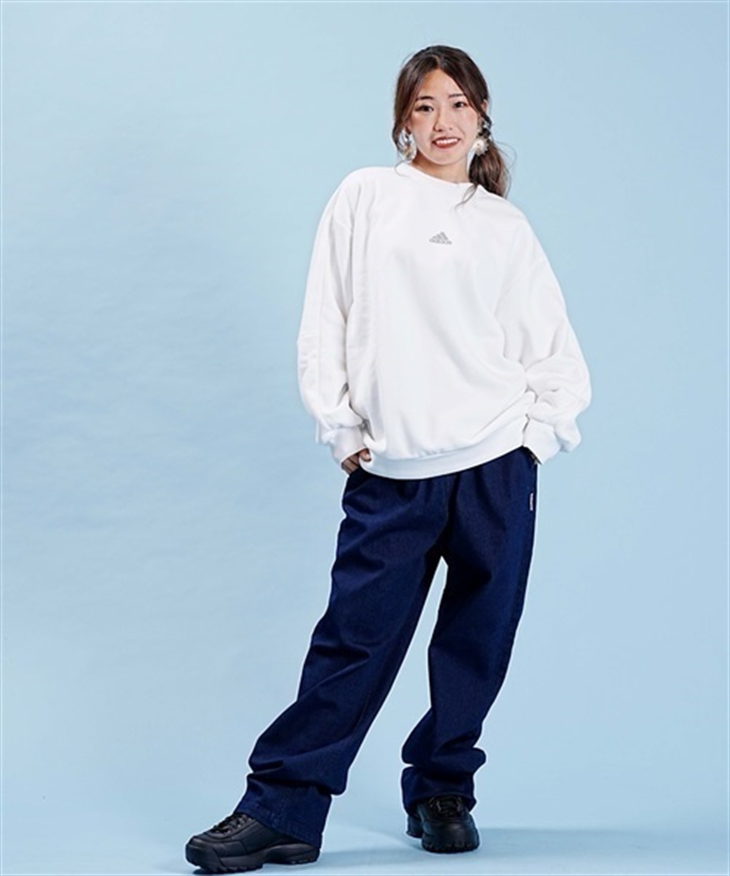 adidas/アディダス スウェット LOGO IEH67(WT/BL-M)