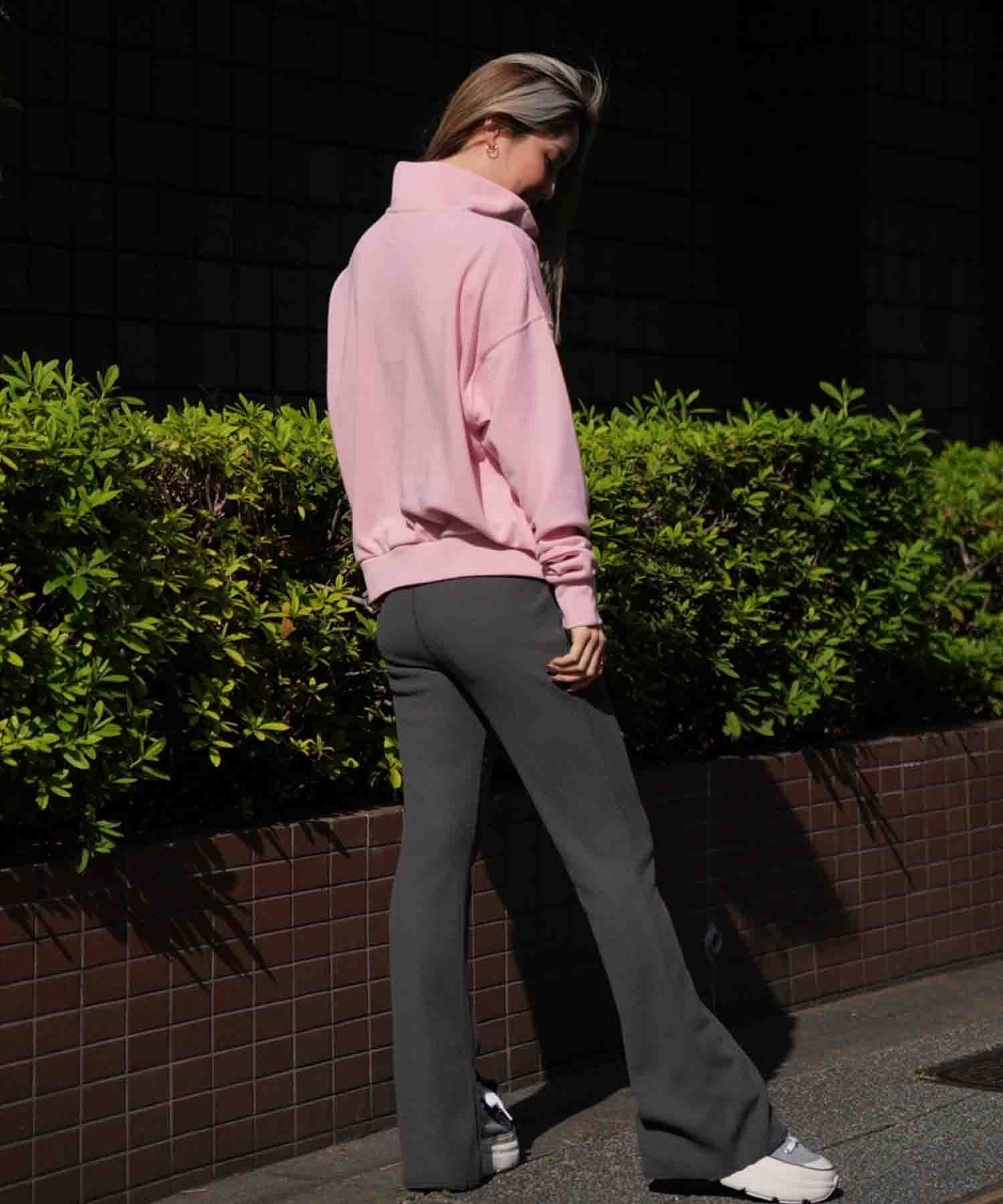 ALOHA PEOPLE/アロハピープル レディース トレーナー ハーフジップ 薄手 APSS2406(PINK-M)