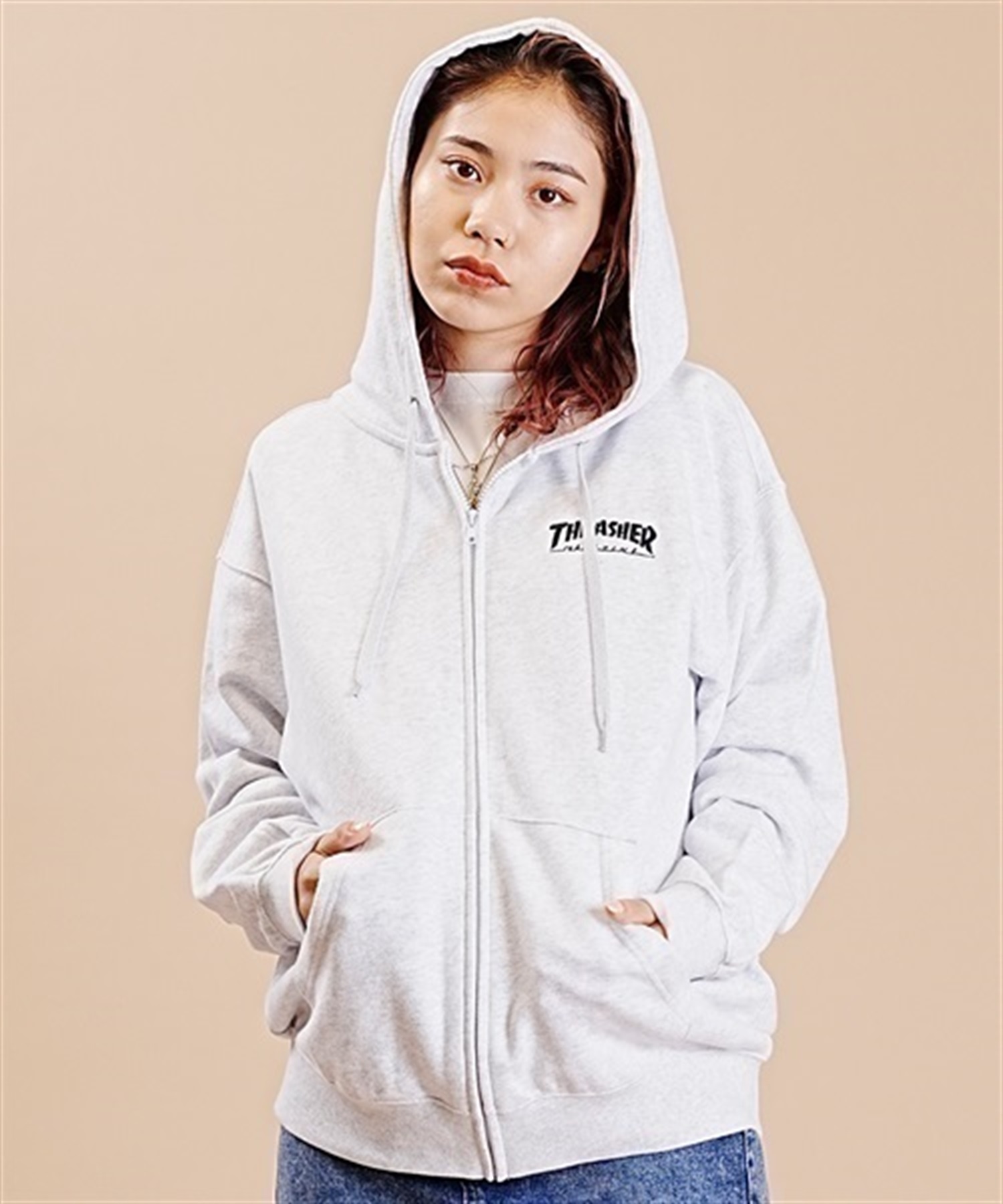 THRASHER/スラッシャー パーカー ジップアップ バックプリント