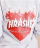 THRASHER/スラッシャー パーカー ジップアップ バックプリントハート柄 フレイムロゴ ビッグシルエット ムラサキスポーツ限定 THMUL-23F0002(BLK-M)