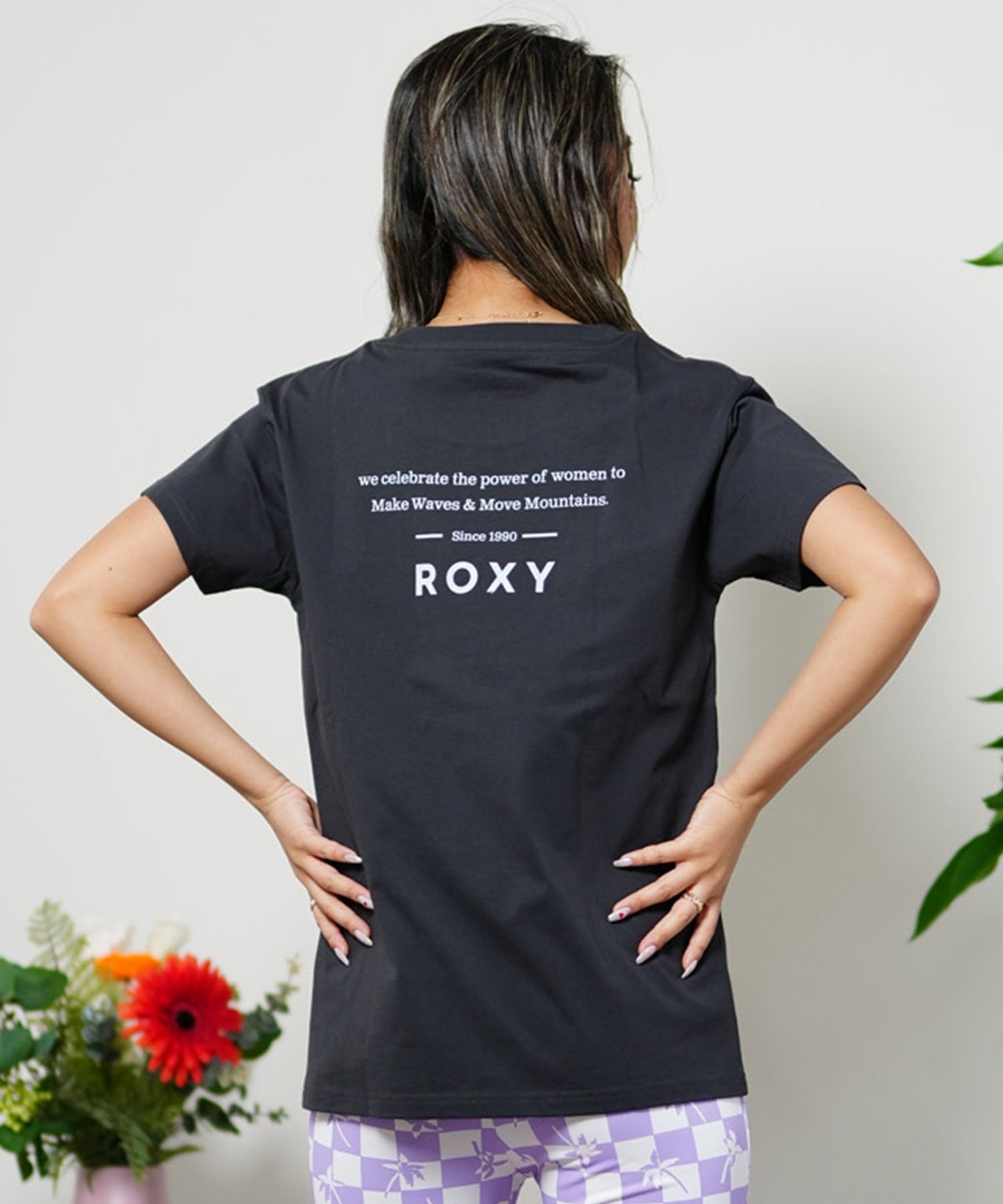 【クーポン対象】ROXY ロキシー POWER OF WOMEN Tシャツ パワーオブウーマン レディース バックプリント RST241081(NVY-M)