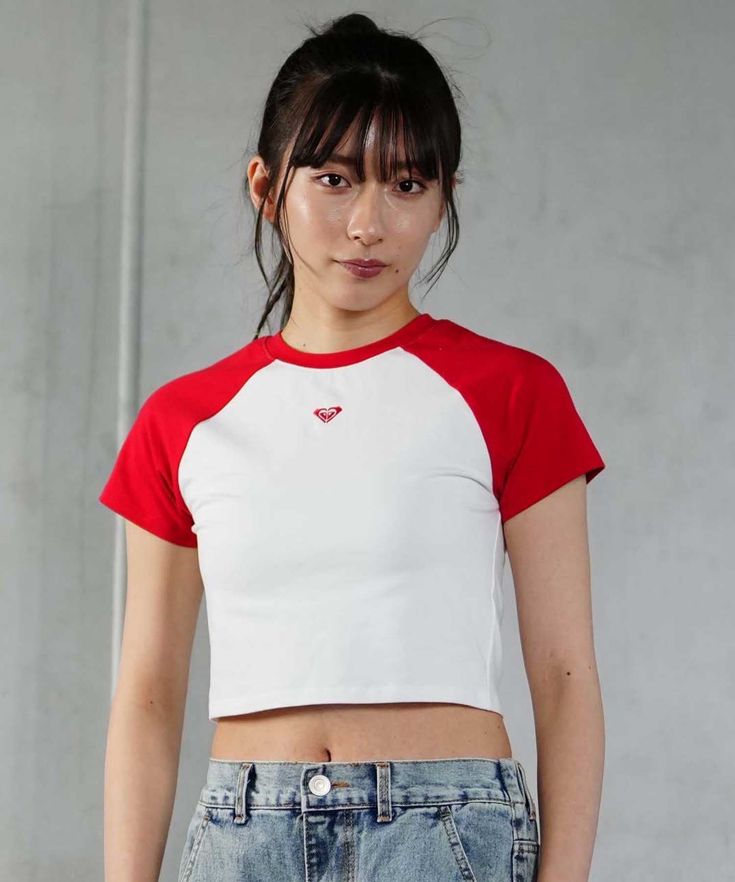 ROXY ロキシー RST241628T レディース 半袖 Tシャツ チャクララグランティーシャツ クルーネック ワンポイント(RED-S)