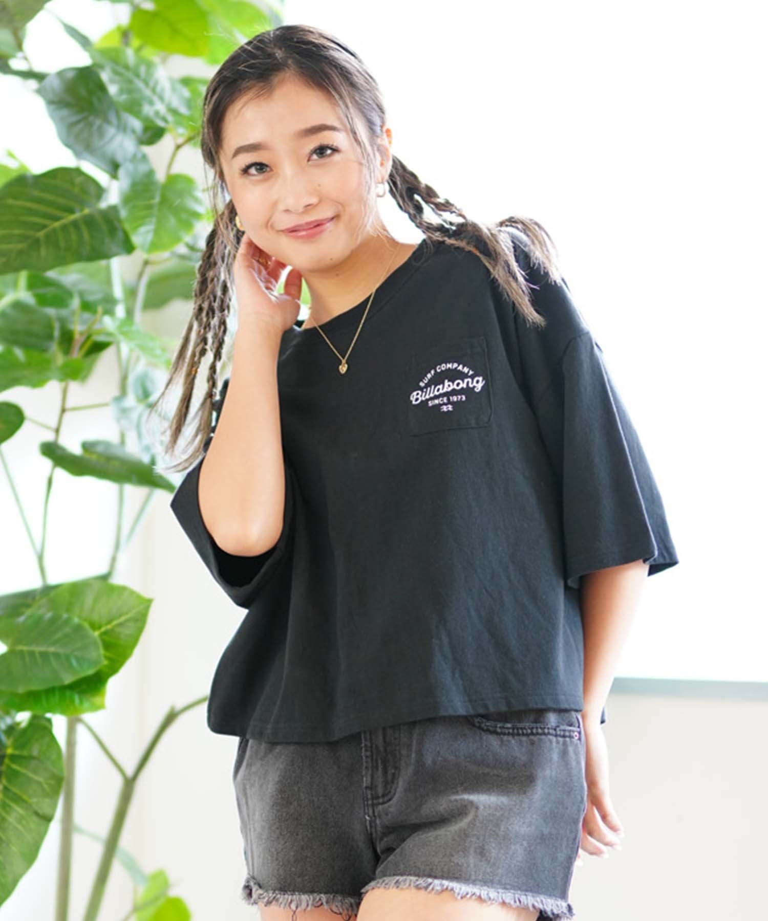 BILLABONG ビラボン ARCH LOGO CROPPED TEE レディース 半袖Tシャツ ルーズシルエット クロップド丈 BE013-204(PGA0-M)