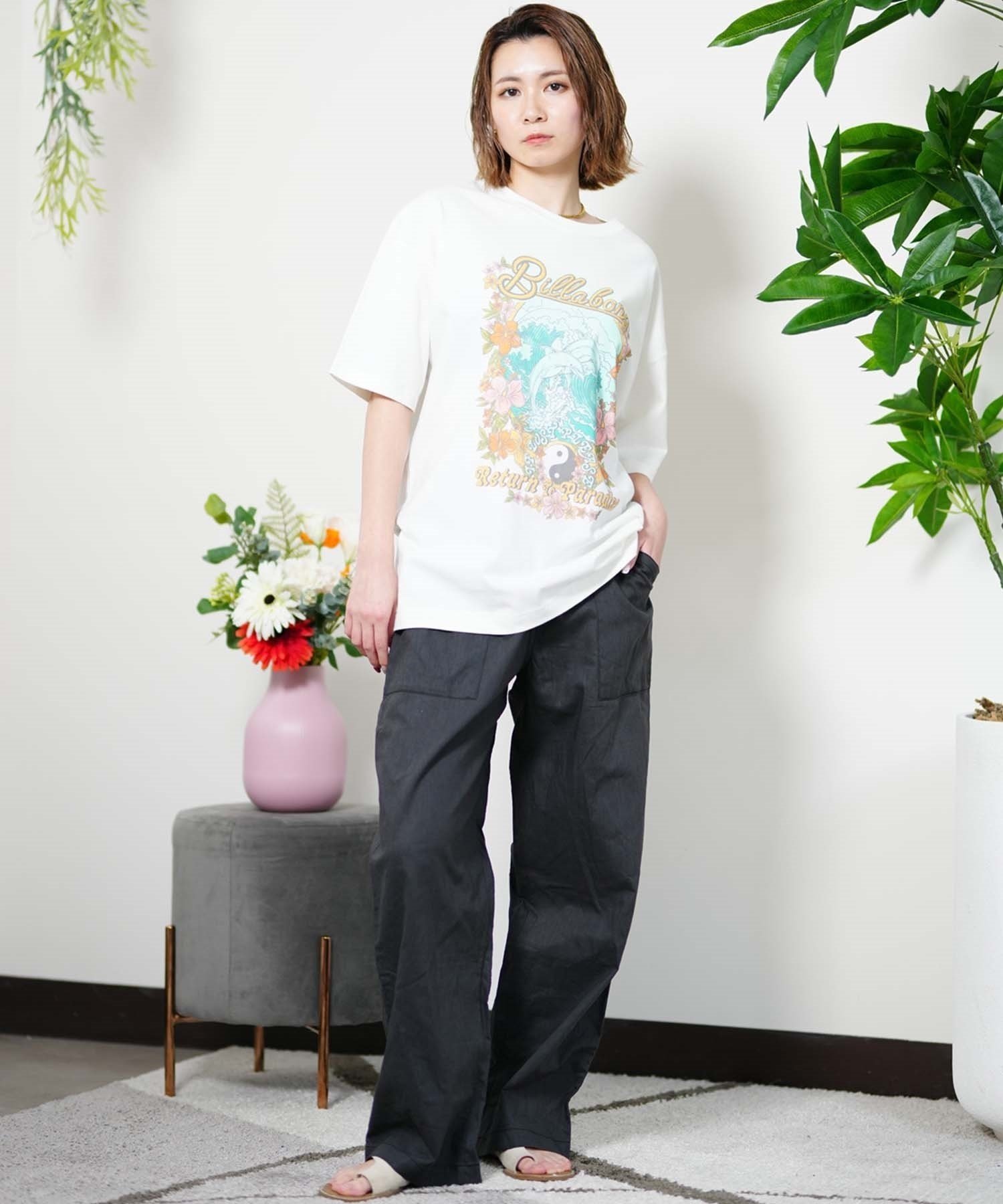 BILLABONG ビラボン GRAPHIC TEE レディース 半袖Tシャツ ルーズシルエット BE013-210(SCS-M)