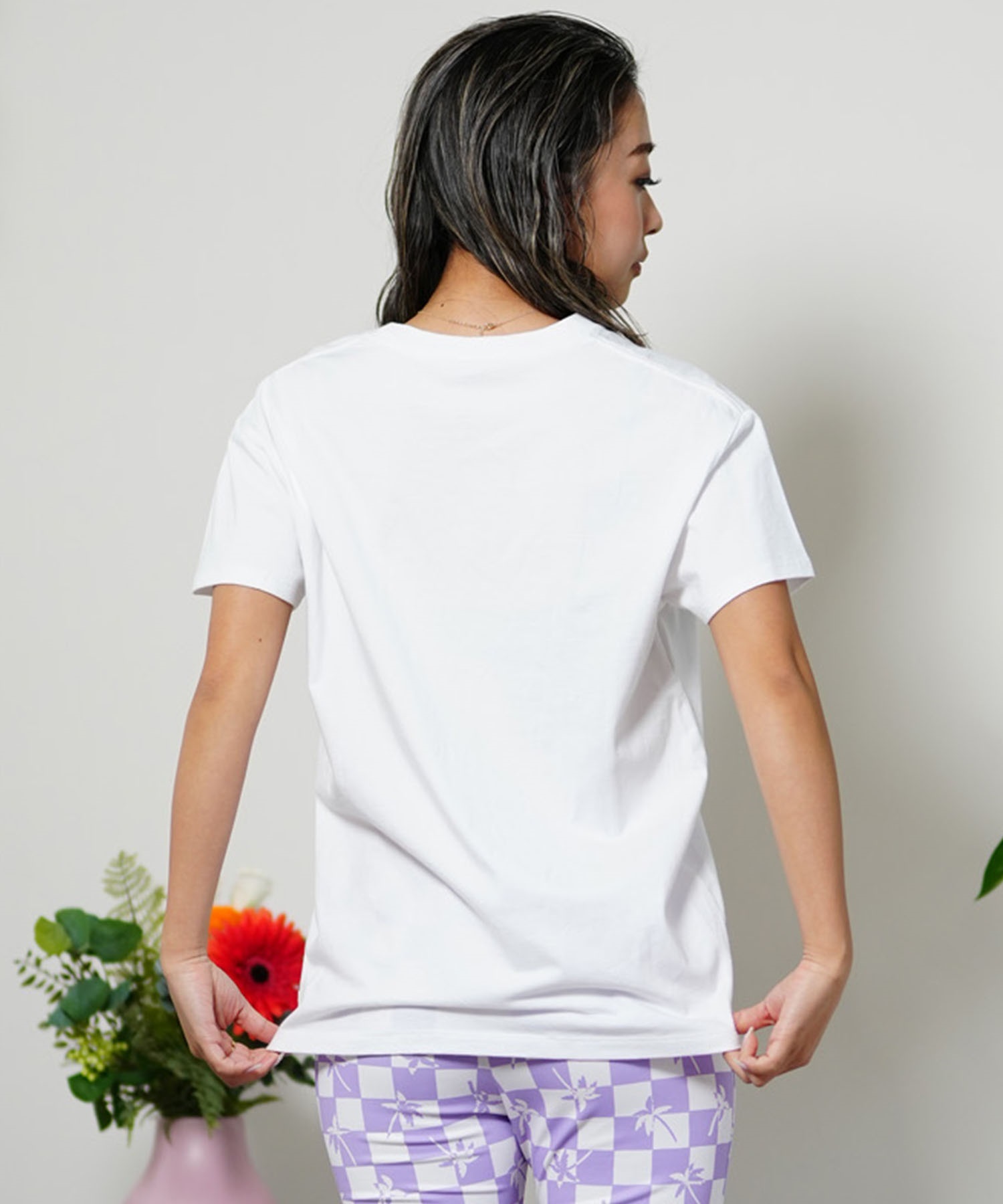 【クーポン対象】BILLABONG ビラボン レディース 半袖Tシャツ ボックスロゴ ボタニカル柄 BE013-221(WHT-M)