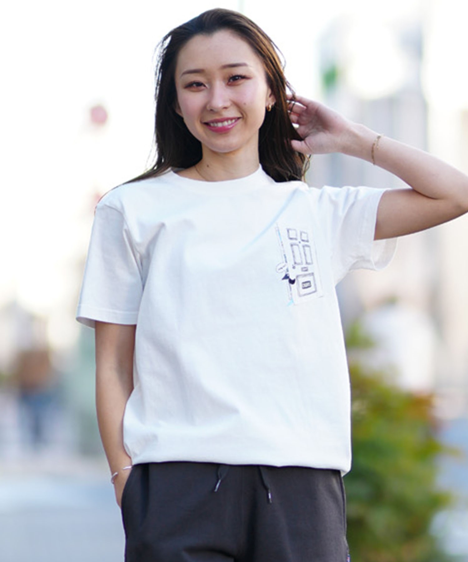 CHUMS チャムス Go Outdoor Pocket T-Shirt レディース 半袖Tシャツ 