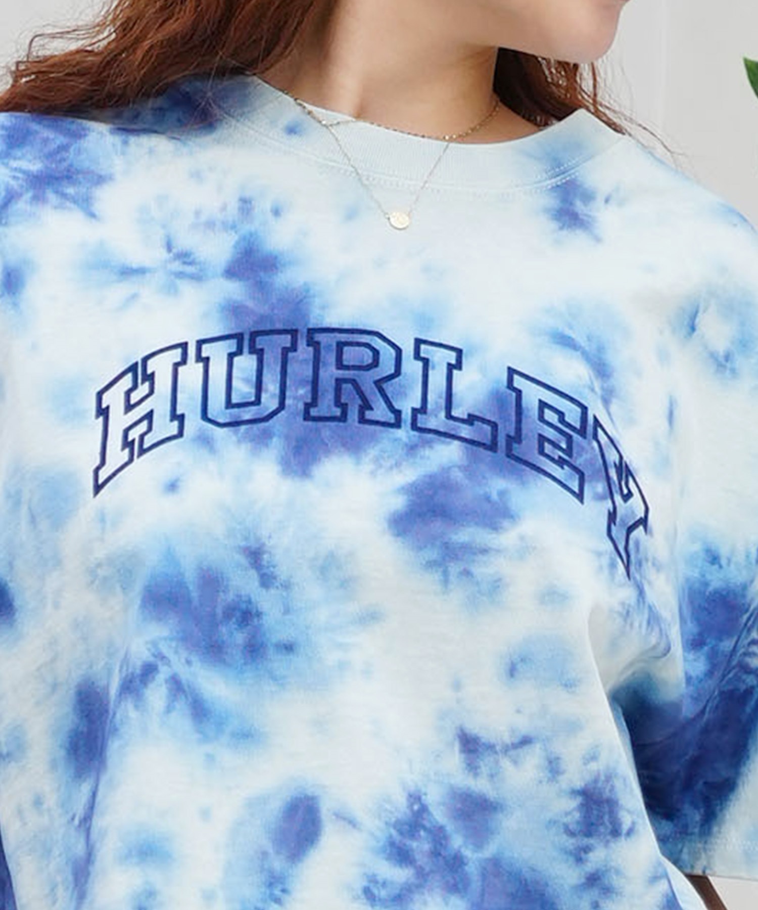 Hurley ハーレー レディース Tシャツ 半袖 ショート丈 クロップ丈 アーチロゴ プリント ヘビーウェイト WSS2421021(BLK-M)