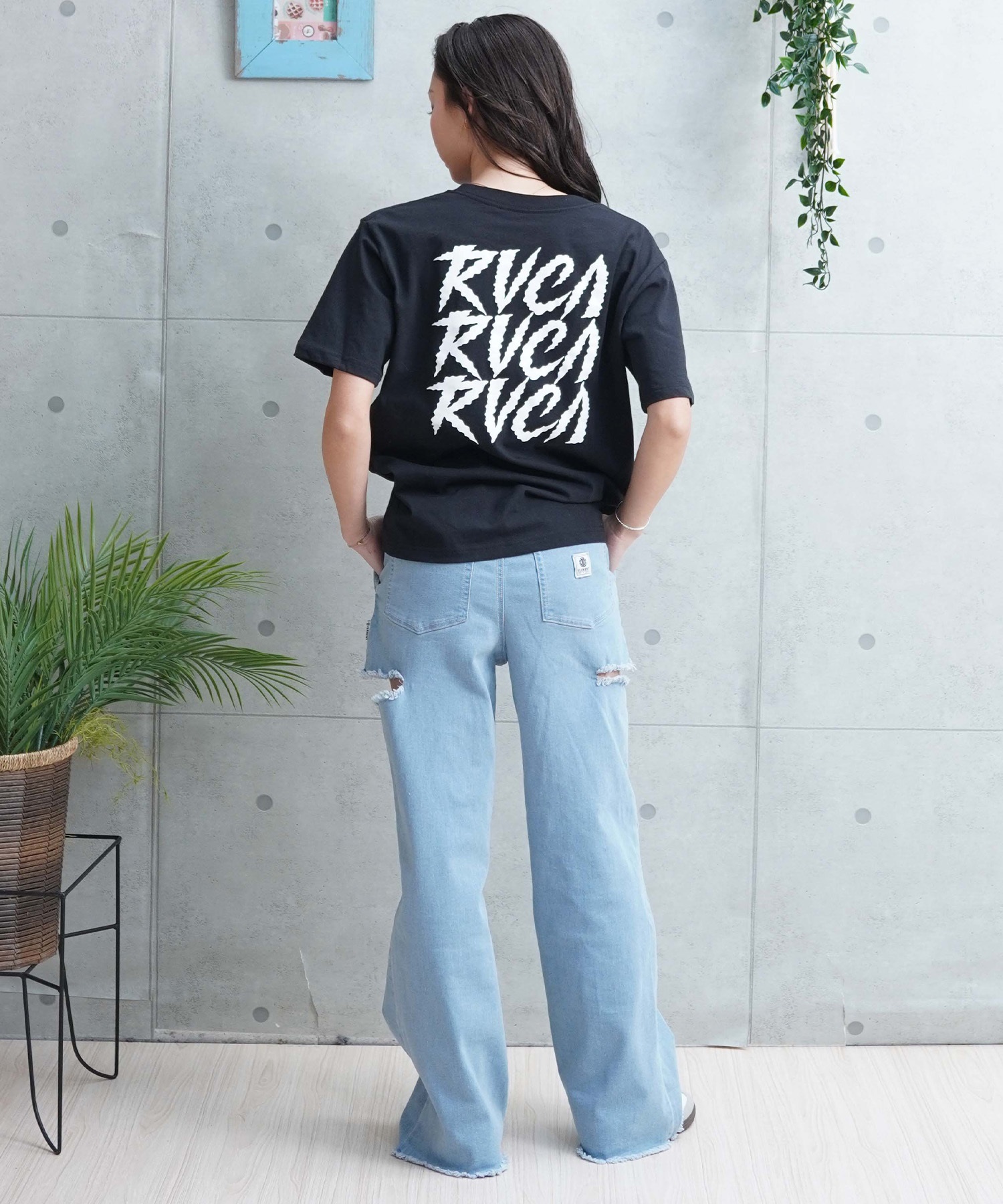 【クーポン対象】RVCA ルーカ レディース 半袖Tシャツ バックプリント BE043-213(GGJ0-S)