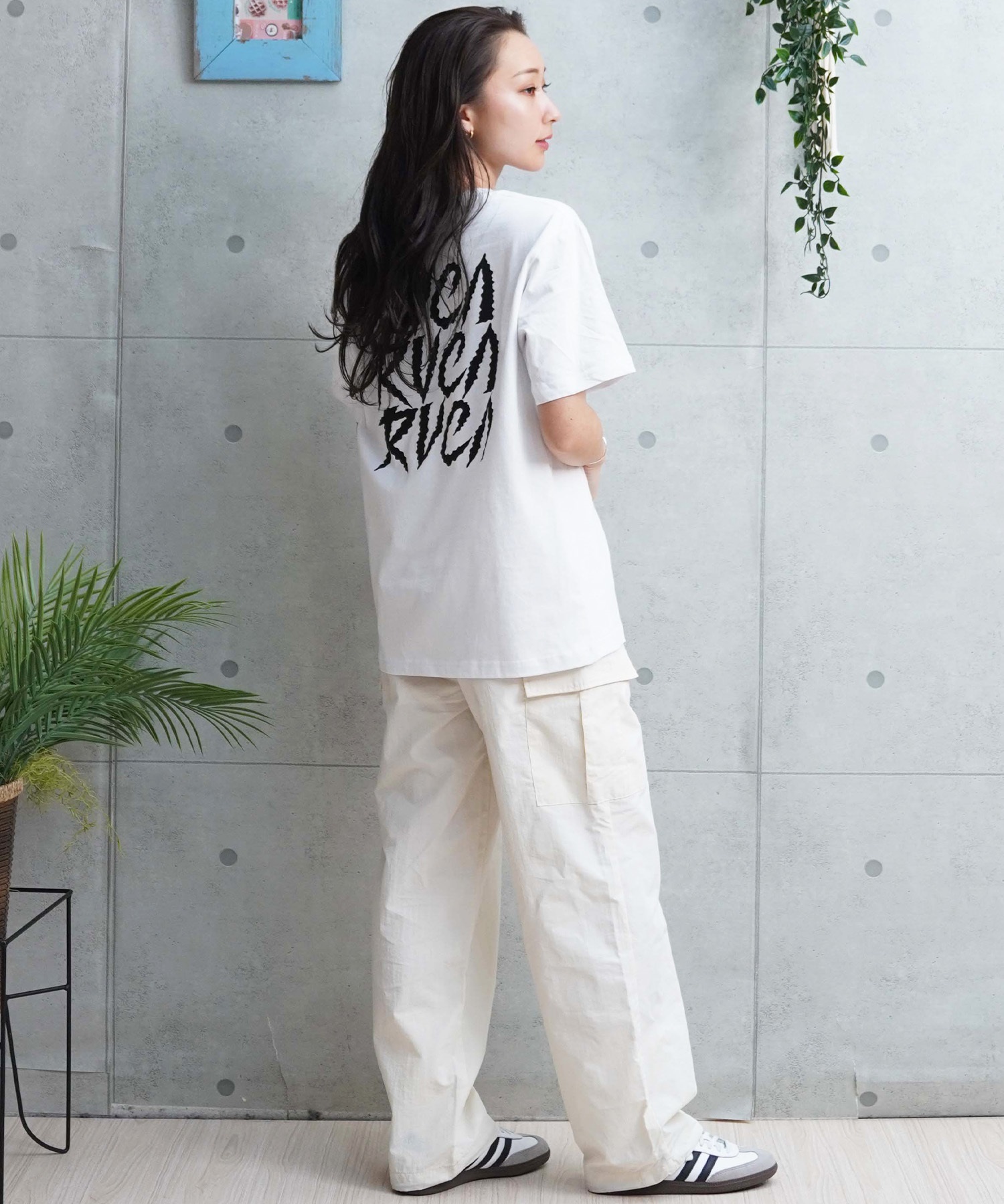 【クーポン対象】RVCA ルーカ レディース 半袖Tシャツ バックプリント BE043-213(GGJ0-S)