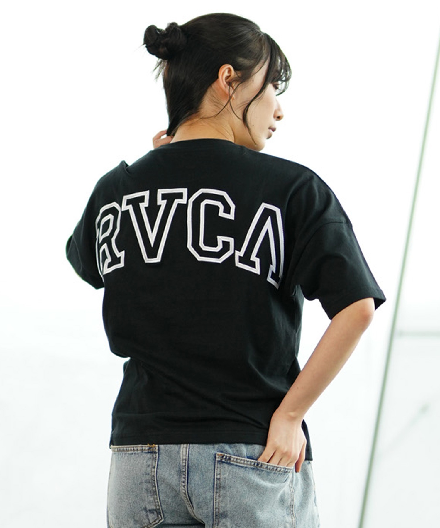 【クーポン対象】RVCA ルーカ BE043-221 レディース 半袖 Tシャツ バックプリント(WHT-S)