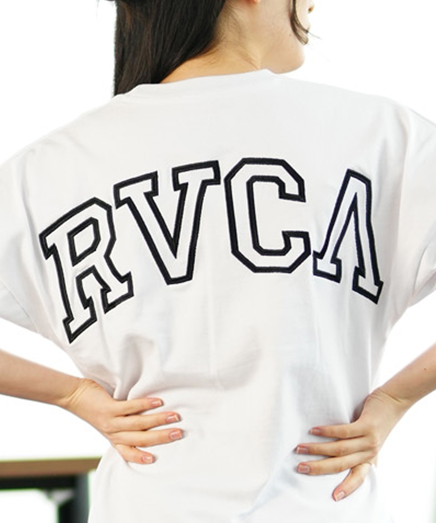 RVCA ルーカ BE043-221 レディース 半袖 Tシャツ バックプリント(BLK-S)