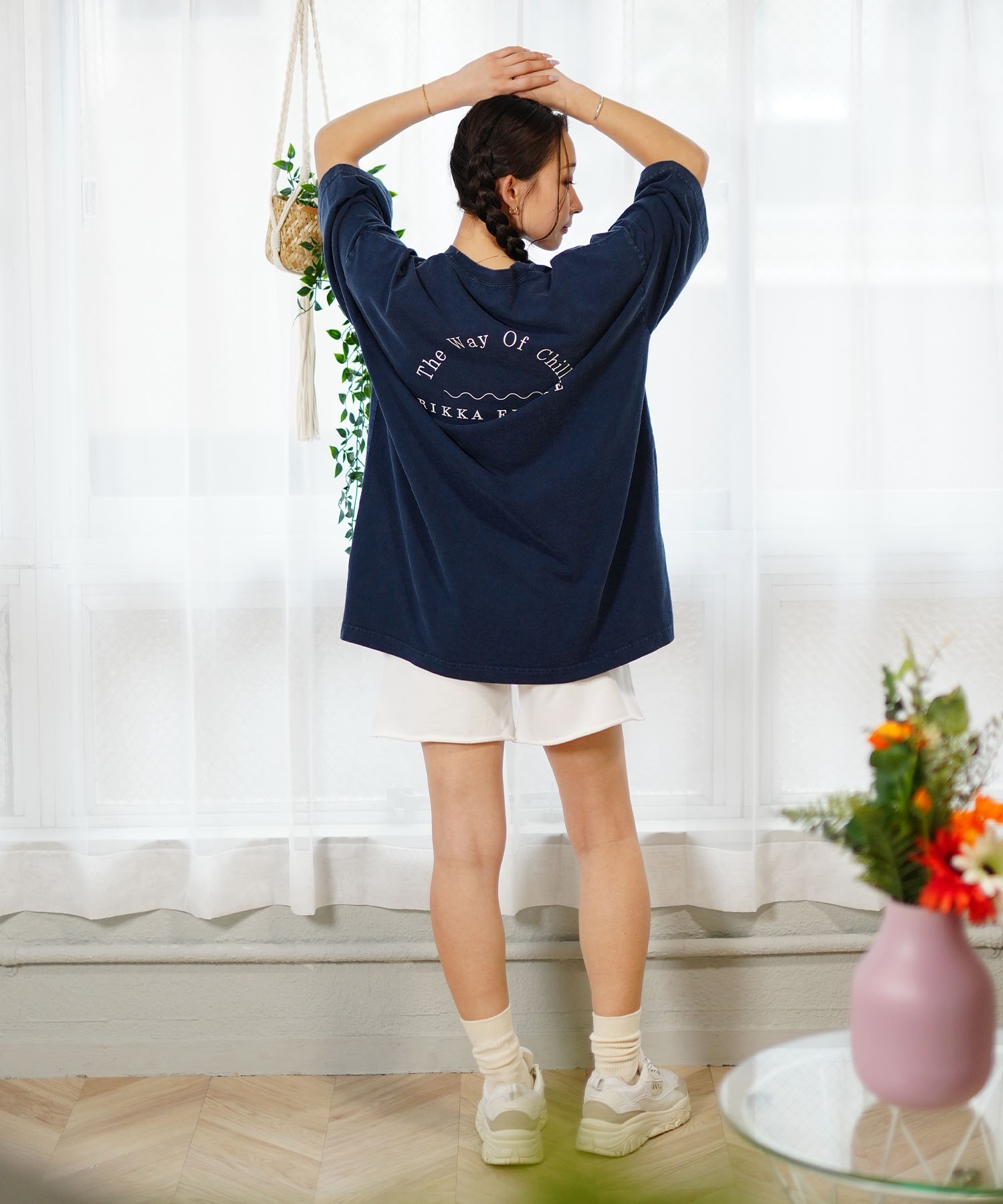 RIKKA FEMME リッカファム レディース 半袖 Tシャツ ピグメントデザインT RF24SS26(NAV-FREE)