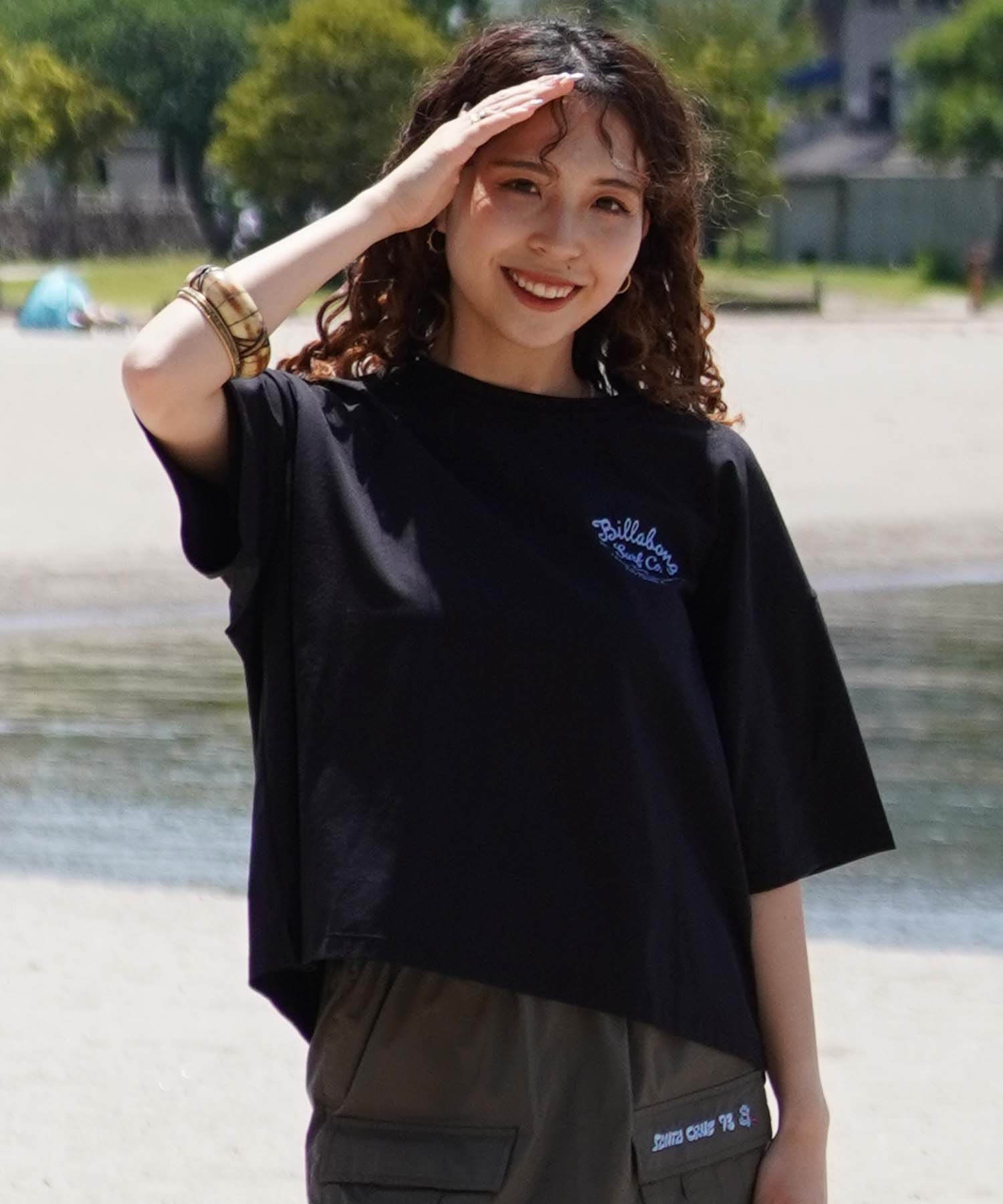 BILLABONG ビラボン 半袖 ラッシュガード レディース Tシャツ クロップド丈 バックプリント 水陸両用 BE01C-854(SCS-M)