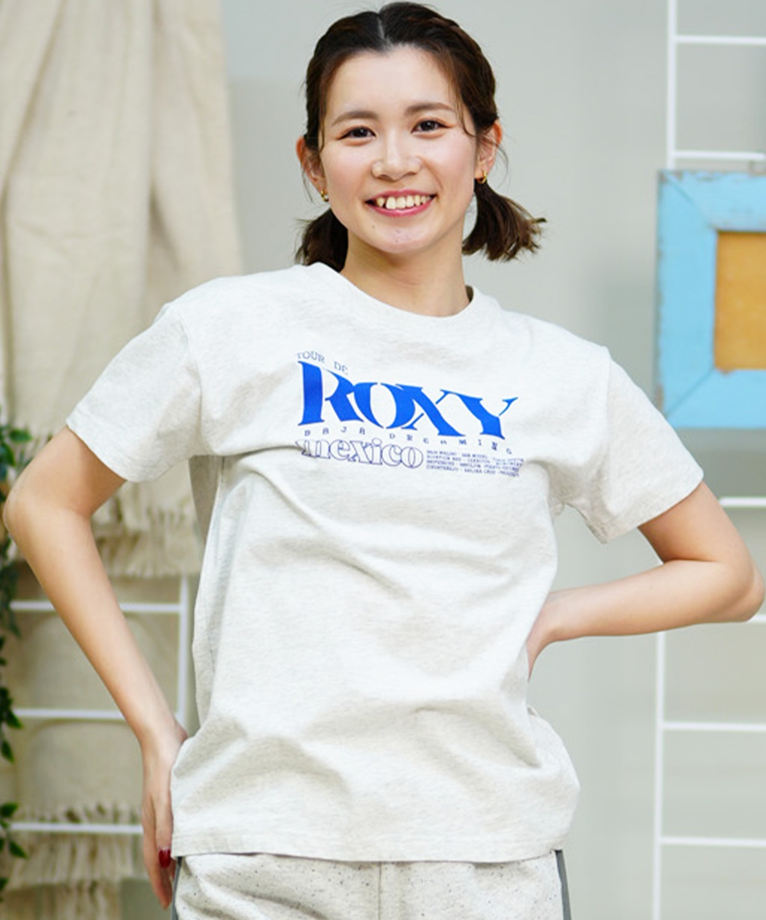 ROXY ロキシー レディース 半袖Tシャツ ブランドロゴ クルーネック RST242032(TER-M)