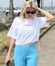 ROXY ロキシー レディース 半袖 Tシャツ バックプリント クロップ丈 ショート RST242626T(WHT-M)