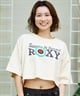 ROXY ロキシー レディース 半袖 Tシャツ ブランドロゴ ショート丈 クロップ丈 RST242627T(WHT-M)