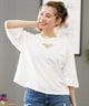 ROXY ロキシー レディース 半袖 Tシャツ カットアウト クルーネック ワンポイント RST242650T(WHT-S)