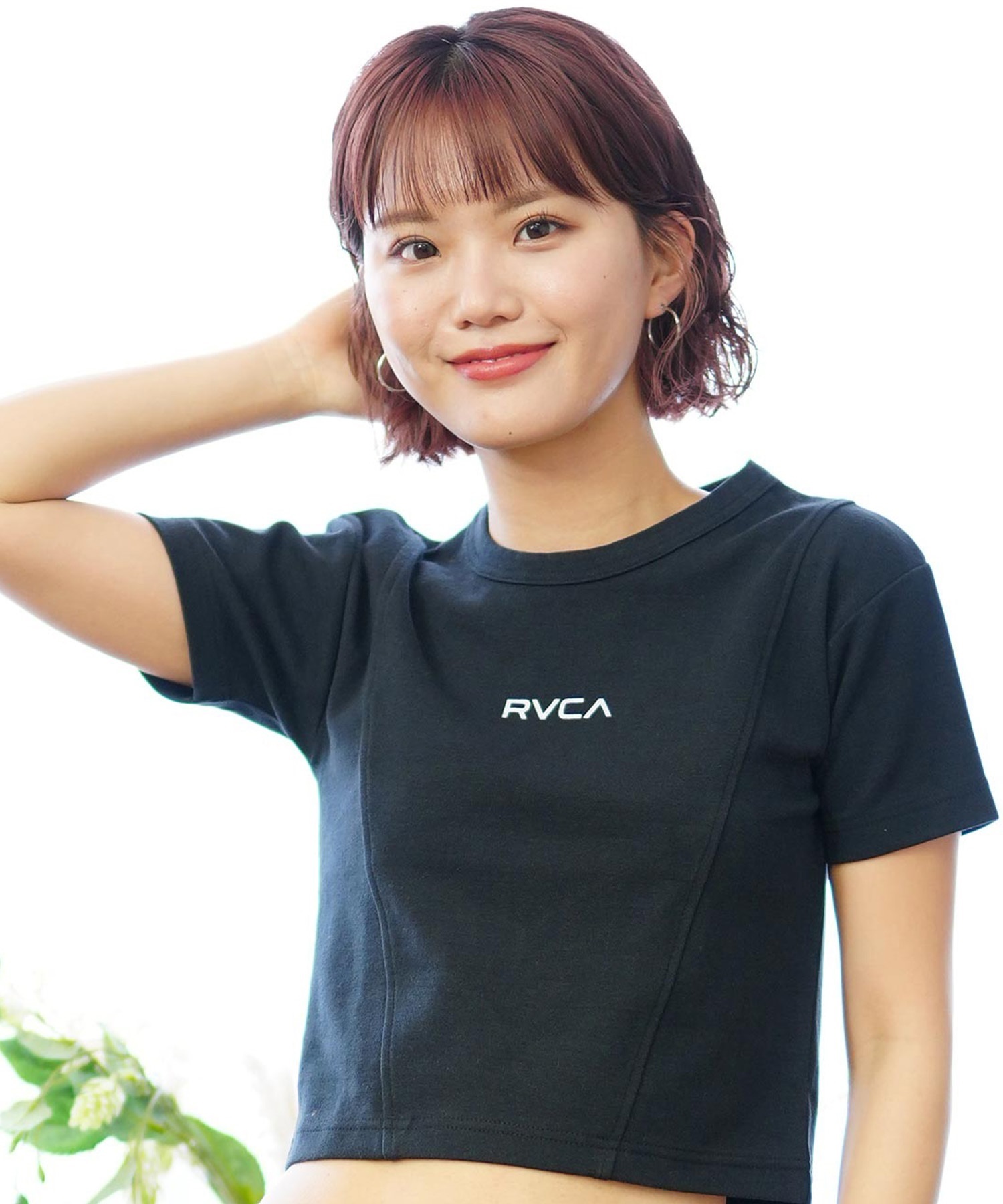 【クーポン対象】RVCA ルーカ レディース Tシャツ 半袖 ショート丈 クロップ丈 チビT BE04C-204(BLK-S)