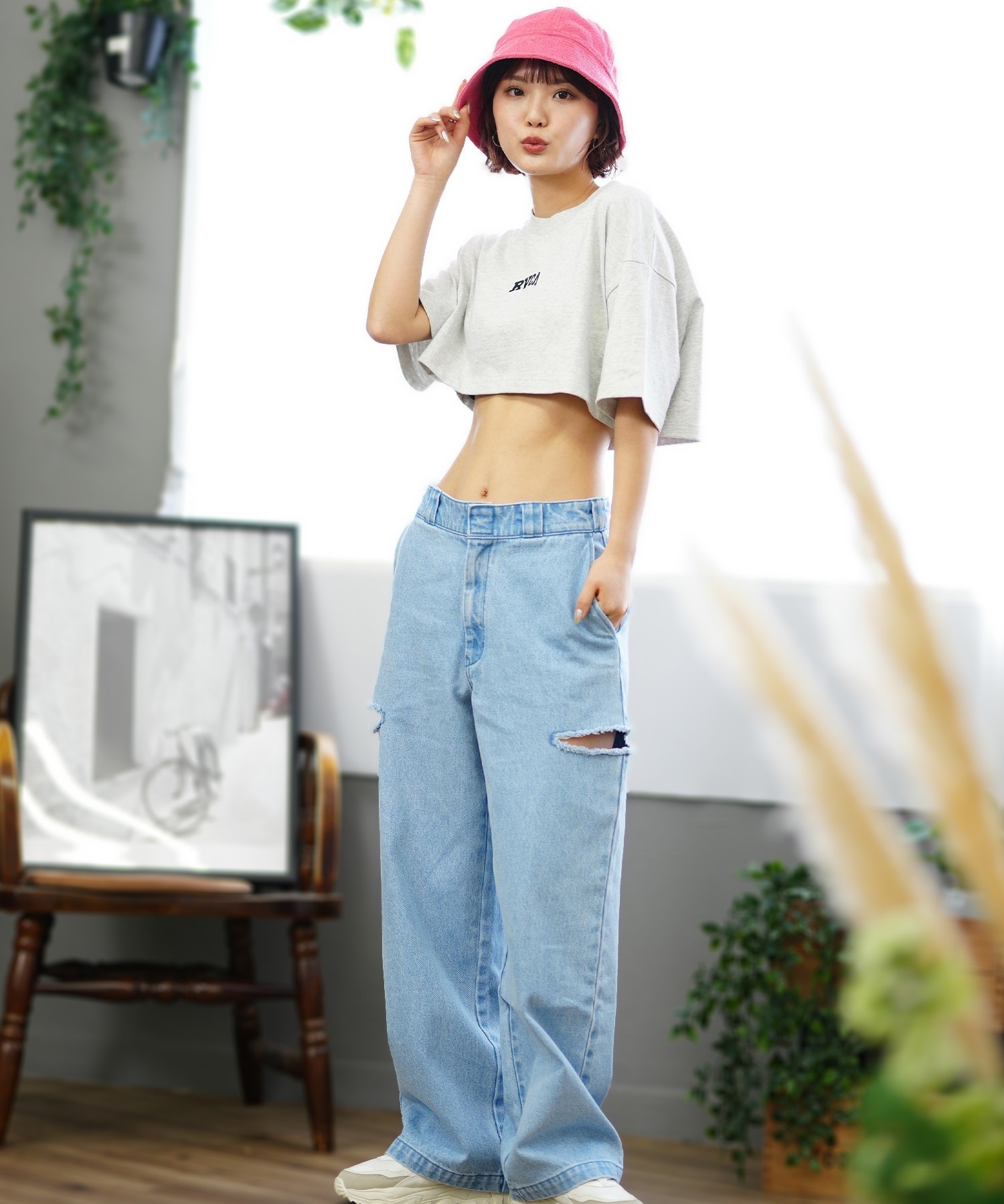 RVCA ルーカ CROP LTD レディース 半袖 Tシャツ BE04C-P20(WHT-S)