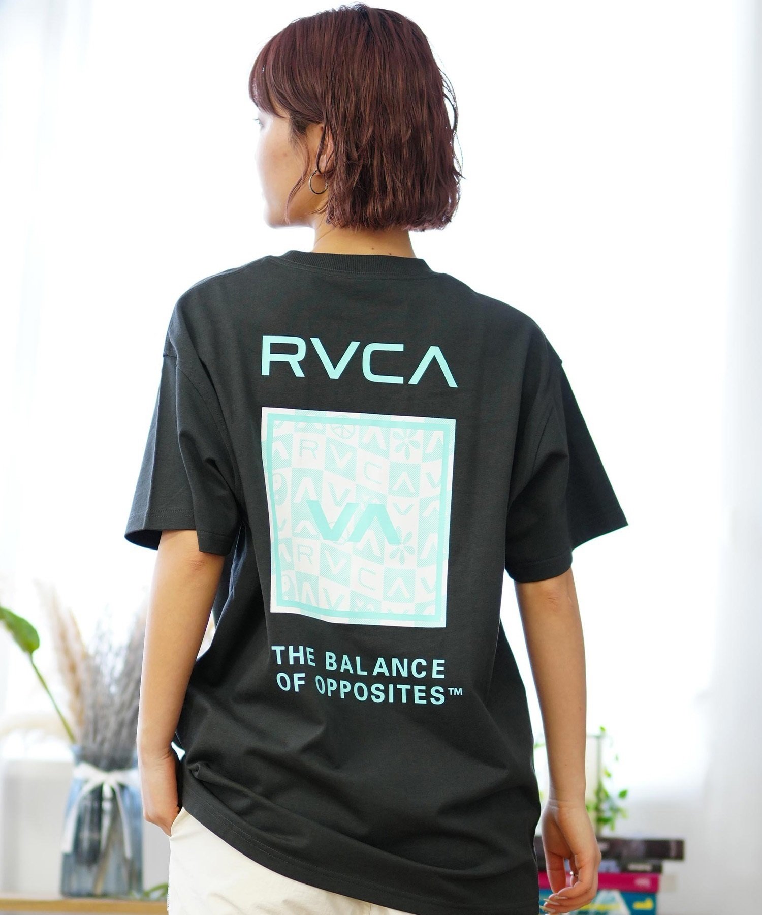 RVCA ルーカ バックプリントTシャツ レディース 半袖 Tシャツ オーバーサイズ BE04C-P21(PTK-S)