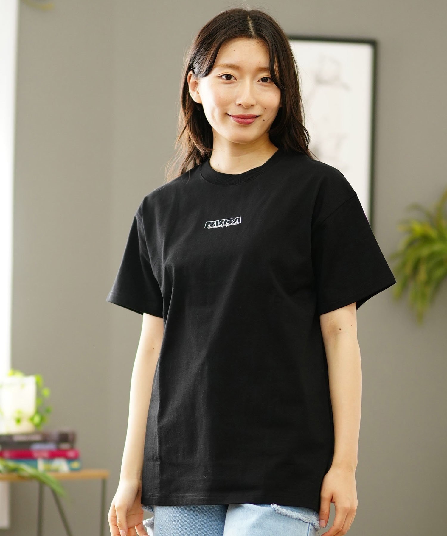 【クーポン対象】RVCA ルーカ バックプリントTシャツ レディース 半袖 Tシャツ オーバーサイズ BE04C-P22(PTK-S)