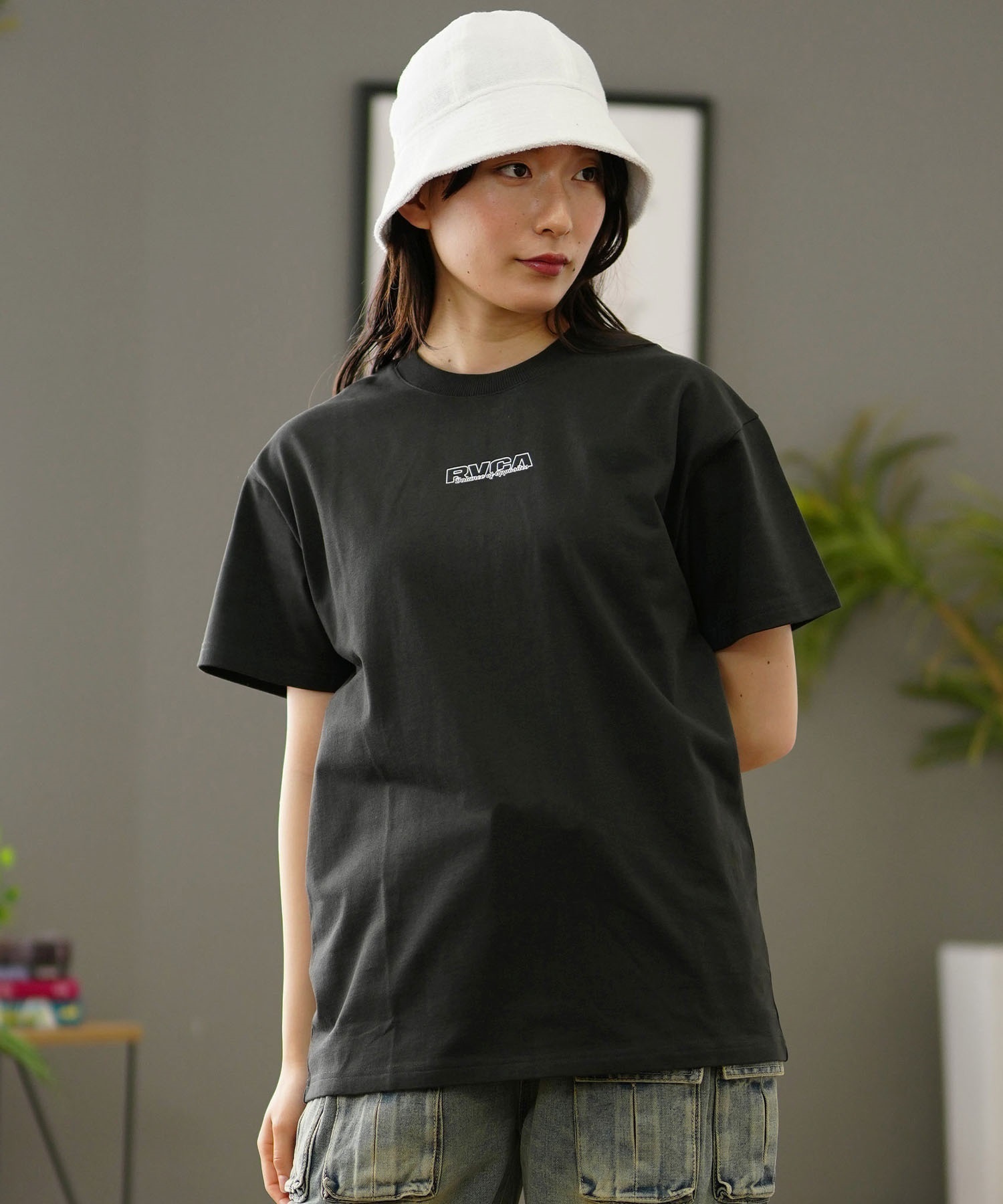 【クーポン対象】RVCA ルーカ バックプリントTシャツ レディース 半袖 Tシャツ オーバーサイズ BE04C-P22(PTK-S)