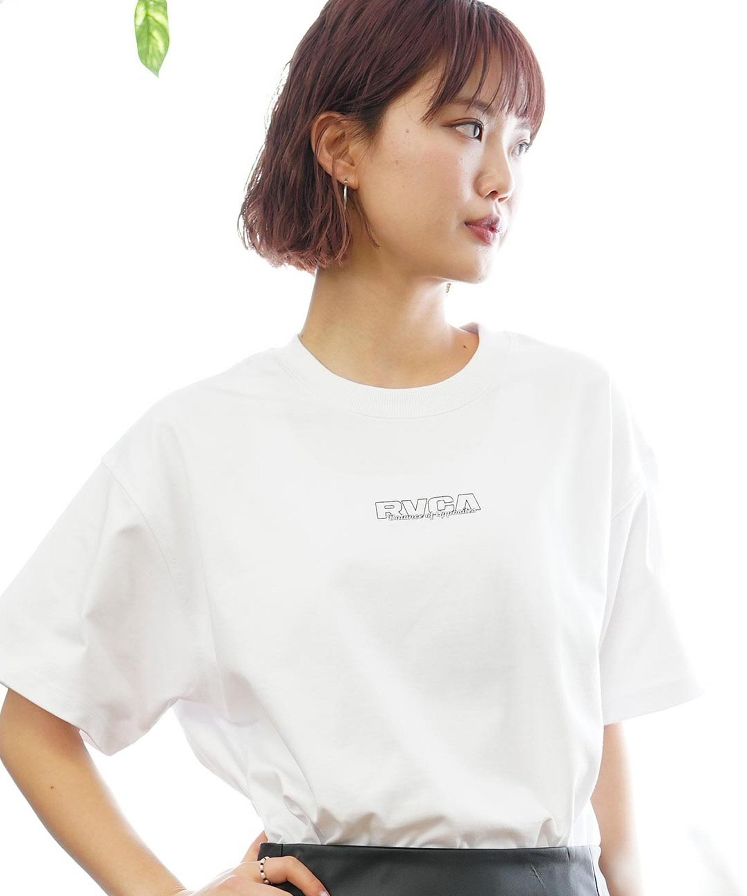 【クーポン対象】RVCA ルーカ バックプリントTシャツ レディース 半袖 Tシャツ オーバーサイズ BE04C-P22(BLK-S)