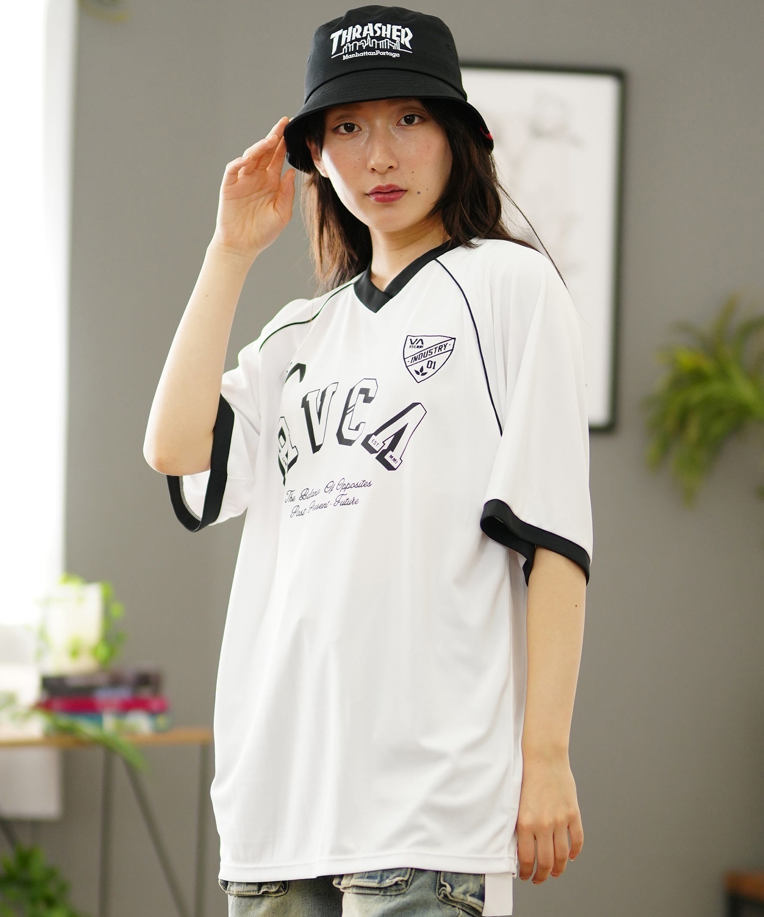 RVCA ルーカ ゲームシャツ レディース 半袖 Tシャツ BE04C-P23(WHT-S)