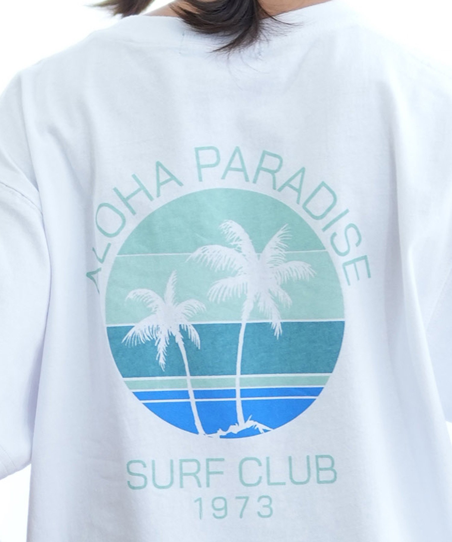 ALOHA PEOPLE アロハピープル 半袖 Tシャツ レディース バックプリント サークル MOAP24SL006(WH/BL-M)