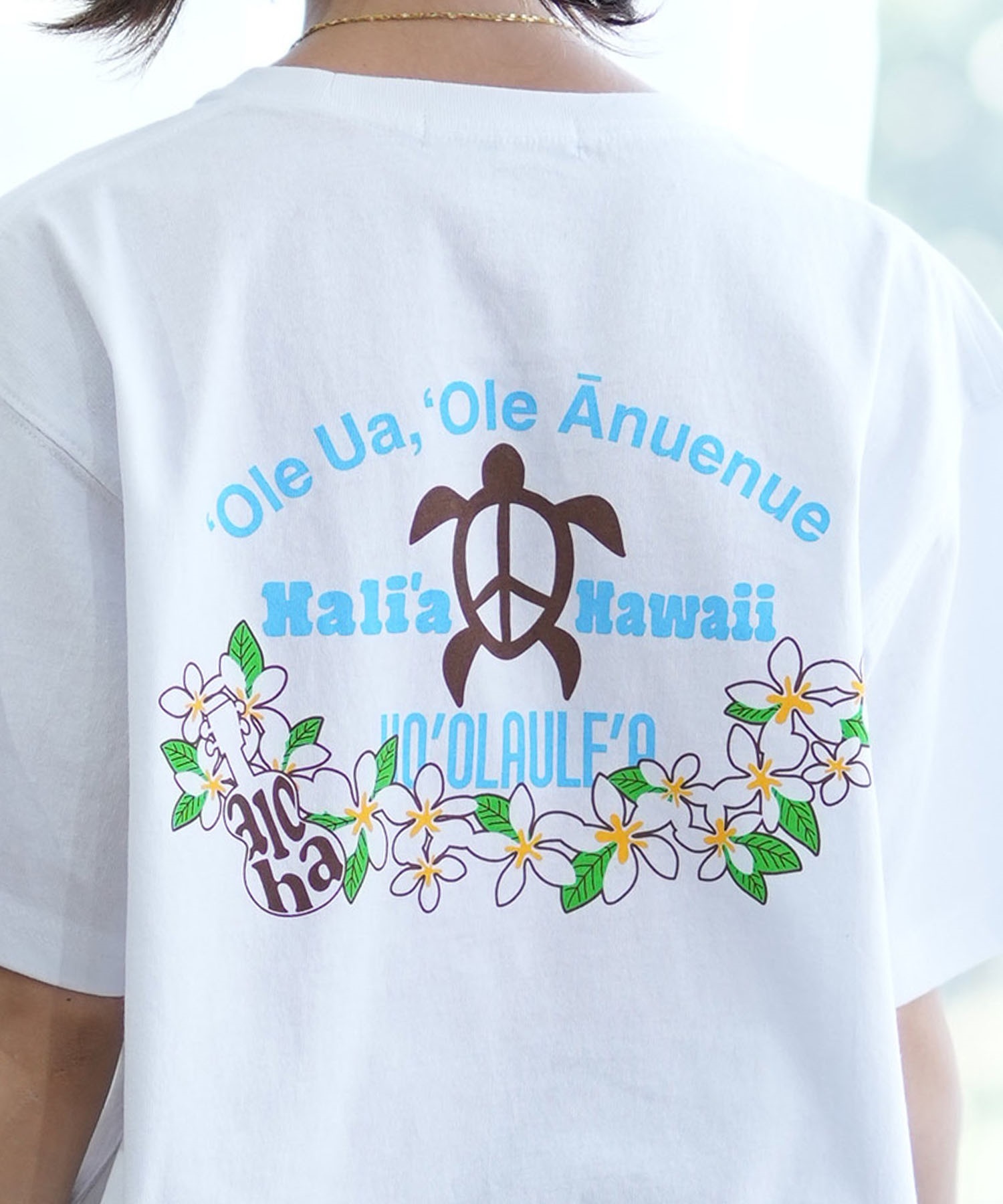 ALOHA PEOPLE アロハピープル 半袖 Tシャツ レディース バックプリント MOAP24SL009(WHITE-M)