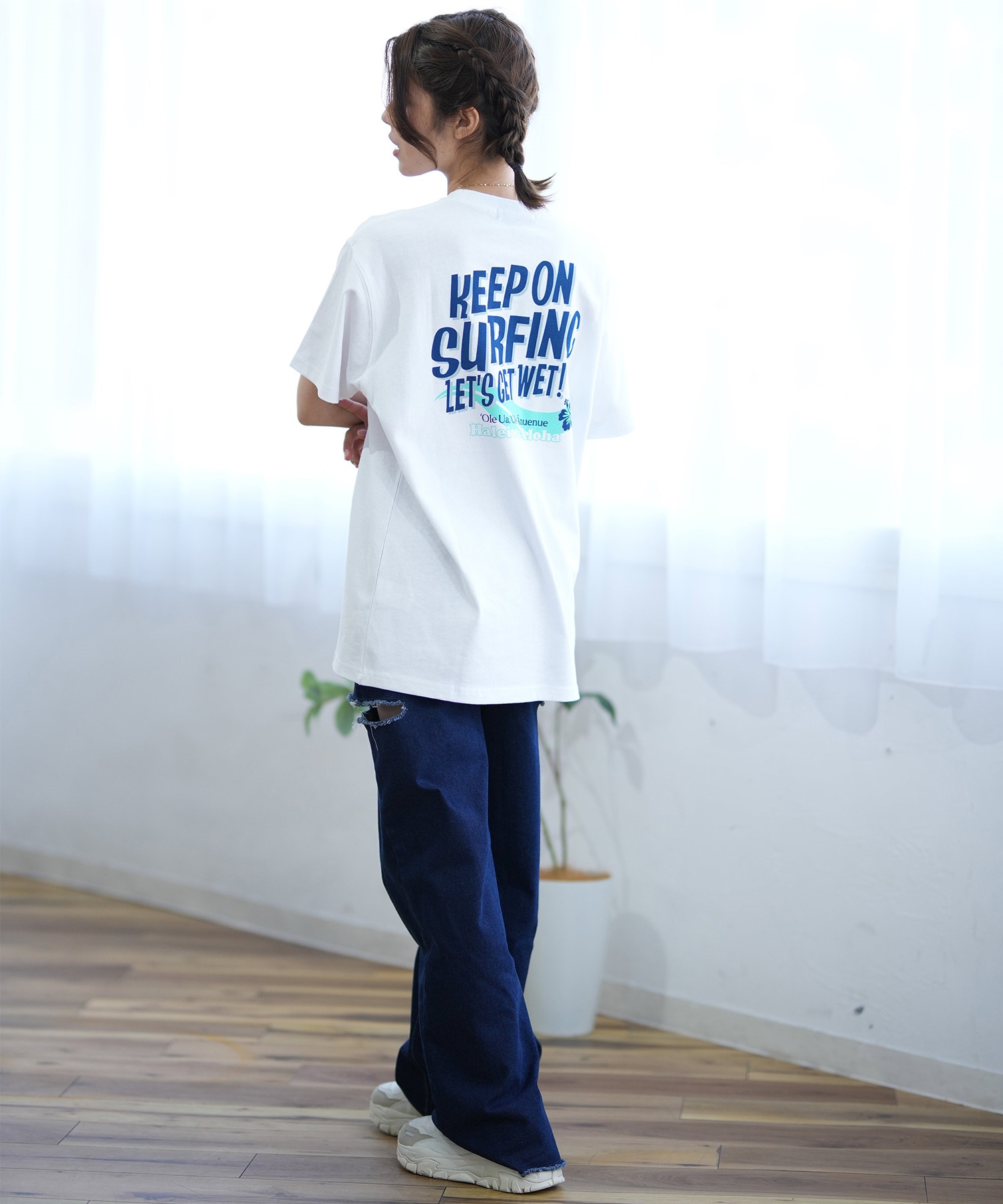 ALOHA PEOPLE/アロハピープル 半袖Tシャツ MOAP24SL011(WH/BL-M)