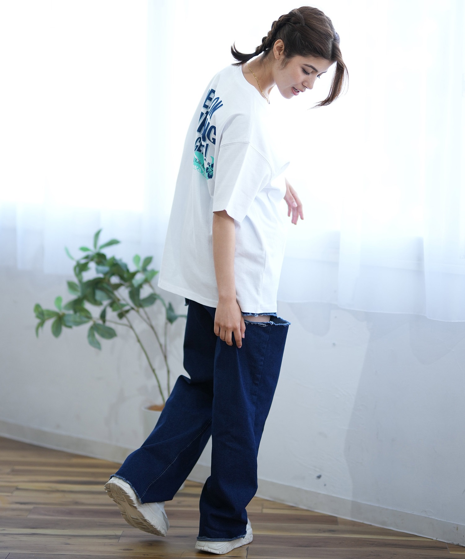 ALOHA PEOPLE/アロハピープル 半袖Tシャツ MOAP24SL011(WH/BL-M)