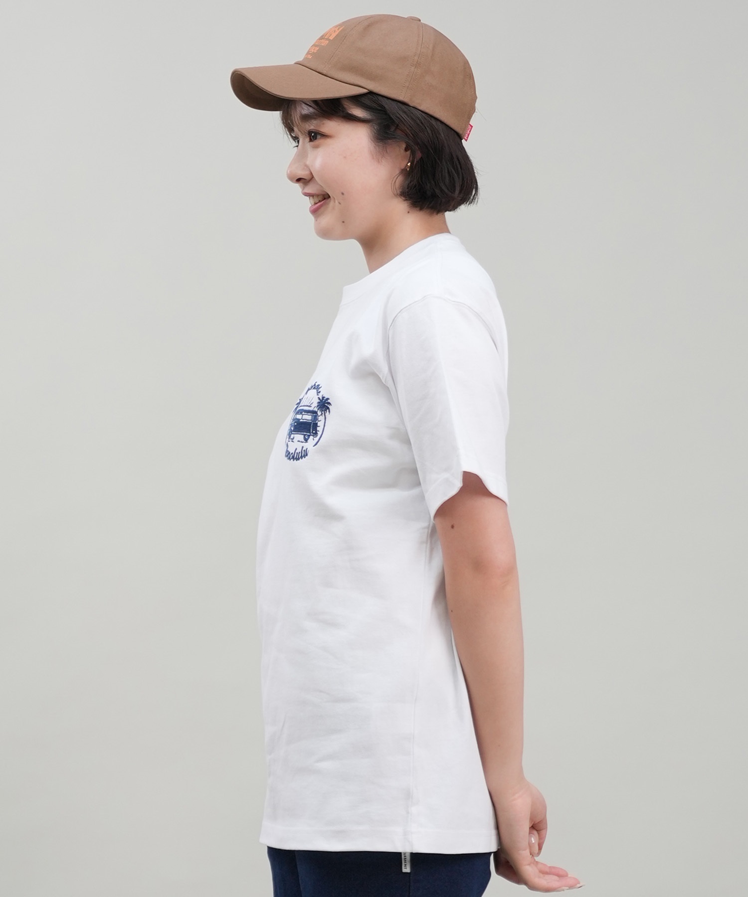 HULALANI フララニ レディース Tシャツ 半袖 バックプリント リラックスフィット 243HU2ST292(WHT-M)