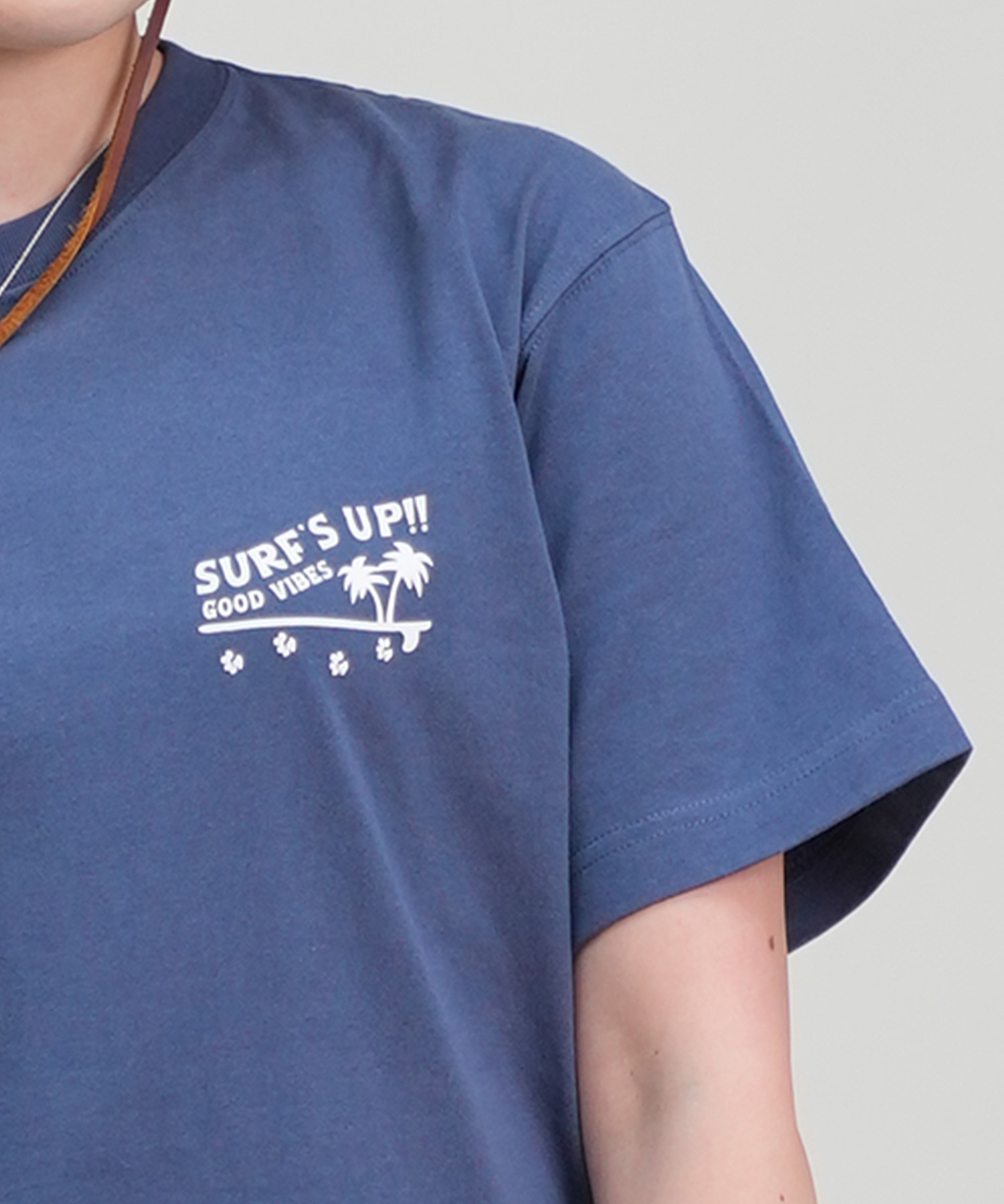 SURF'S UP サーフズアップ レディース Tシャツ 半袖 バックプリント リラックスフィット 243SU2ST288(WHT-M)