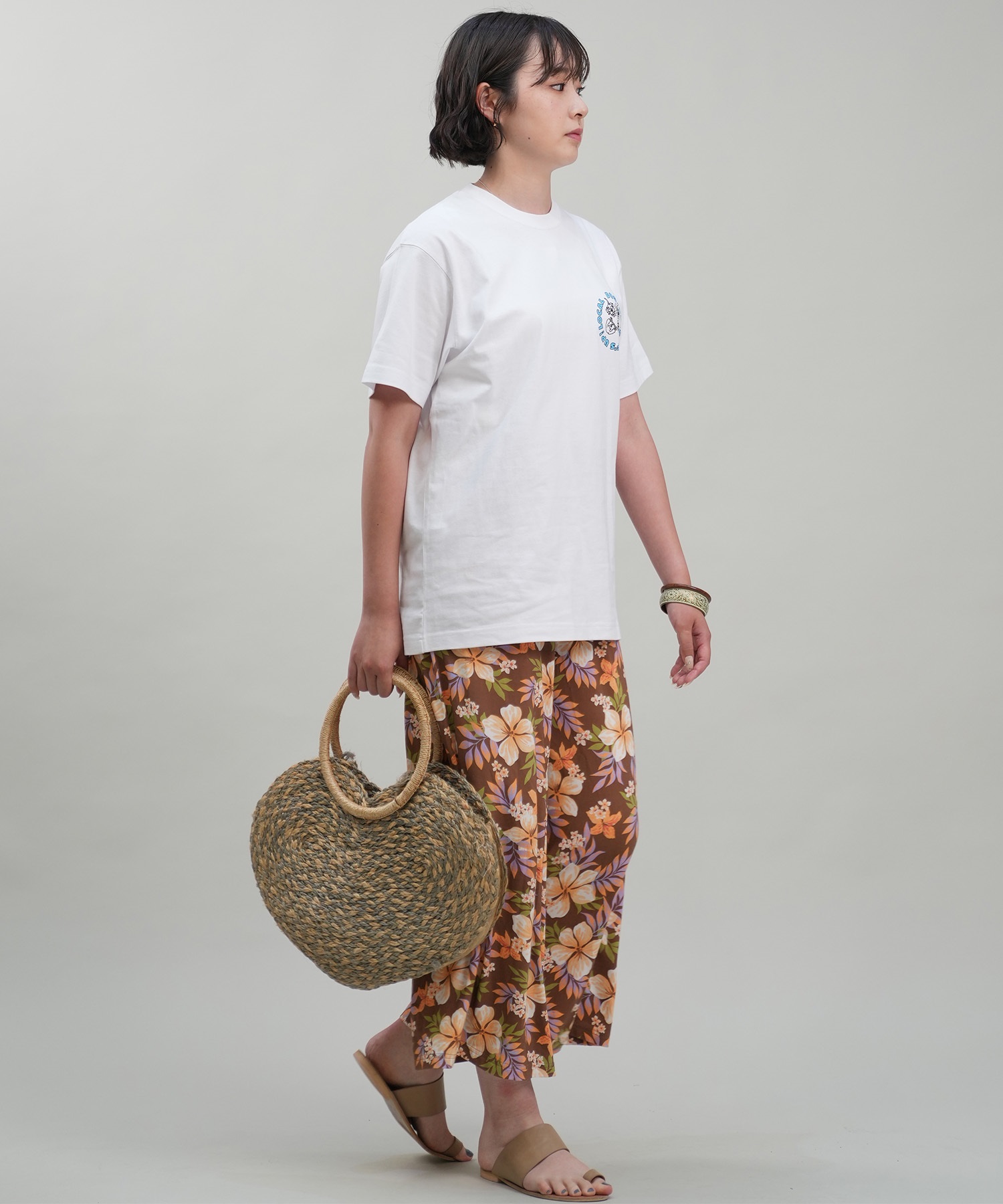 SURF'S UP サーフズアップ レディース Tシャツ 半袖 バックプリント リラックスフィット 243SU2ST290(WHT-M)