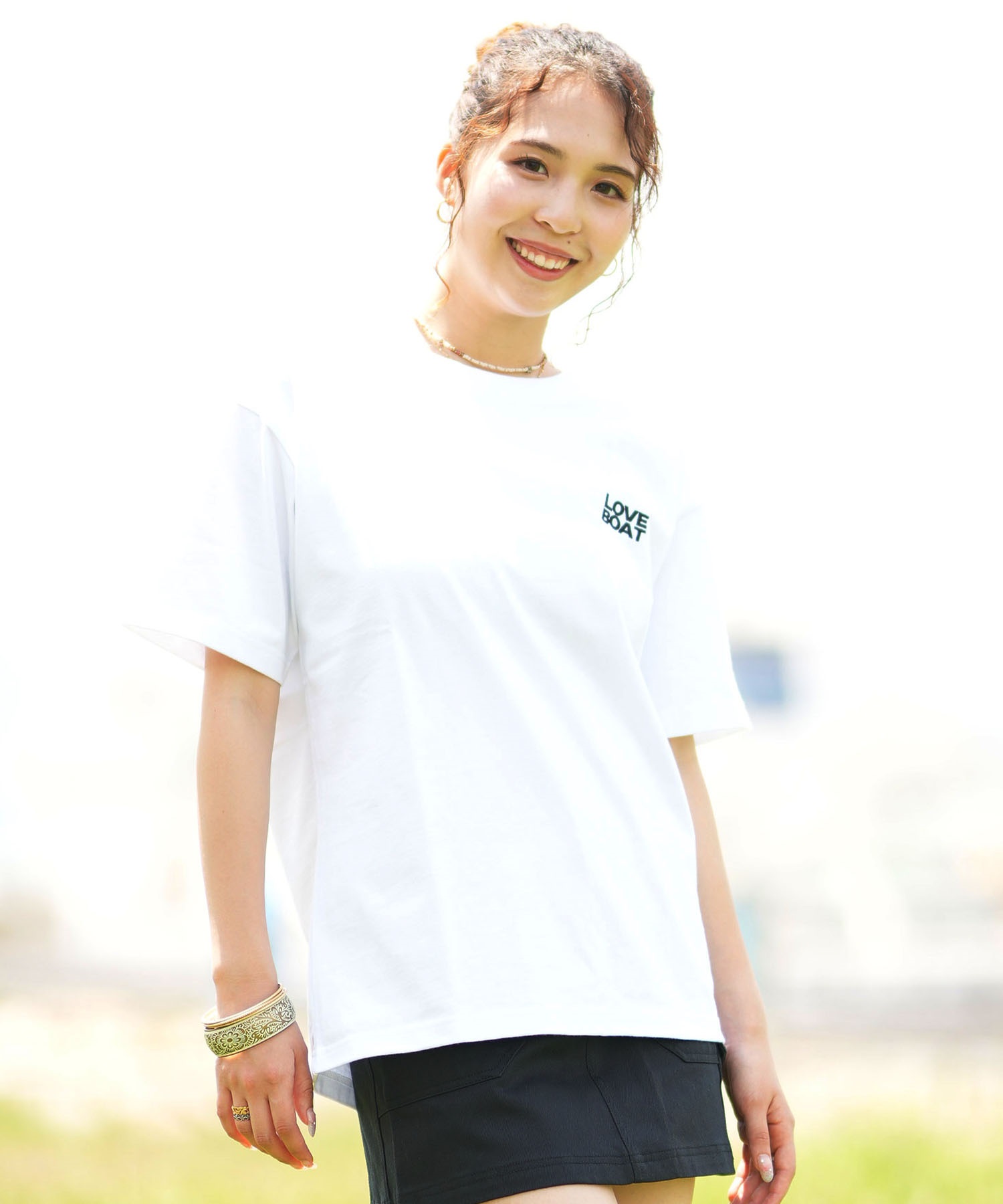 LOVE BOAT ラブボート レディース 半袖 Tシャツ バックプリント DESI LB-ST10(WH-M)