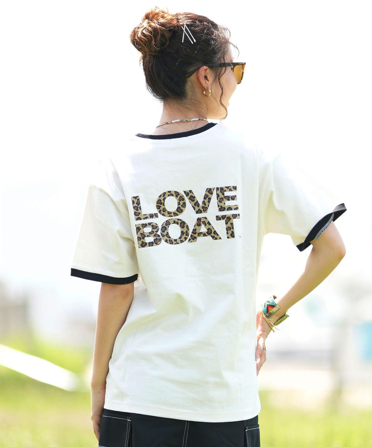 LOVE BOAT ラブボート リンガーTシャツ レディース 半袖 Tシャツ バックプリント LB-ST16(IV-M)