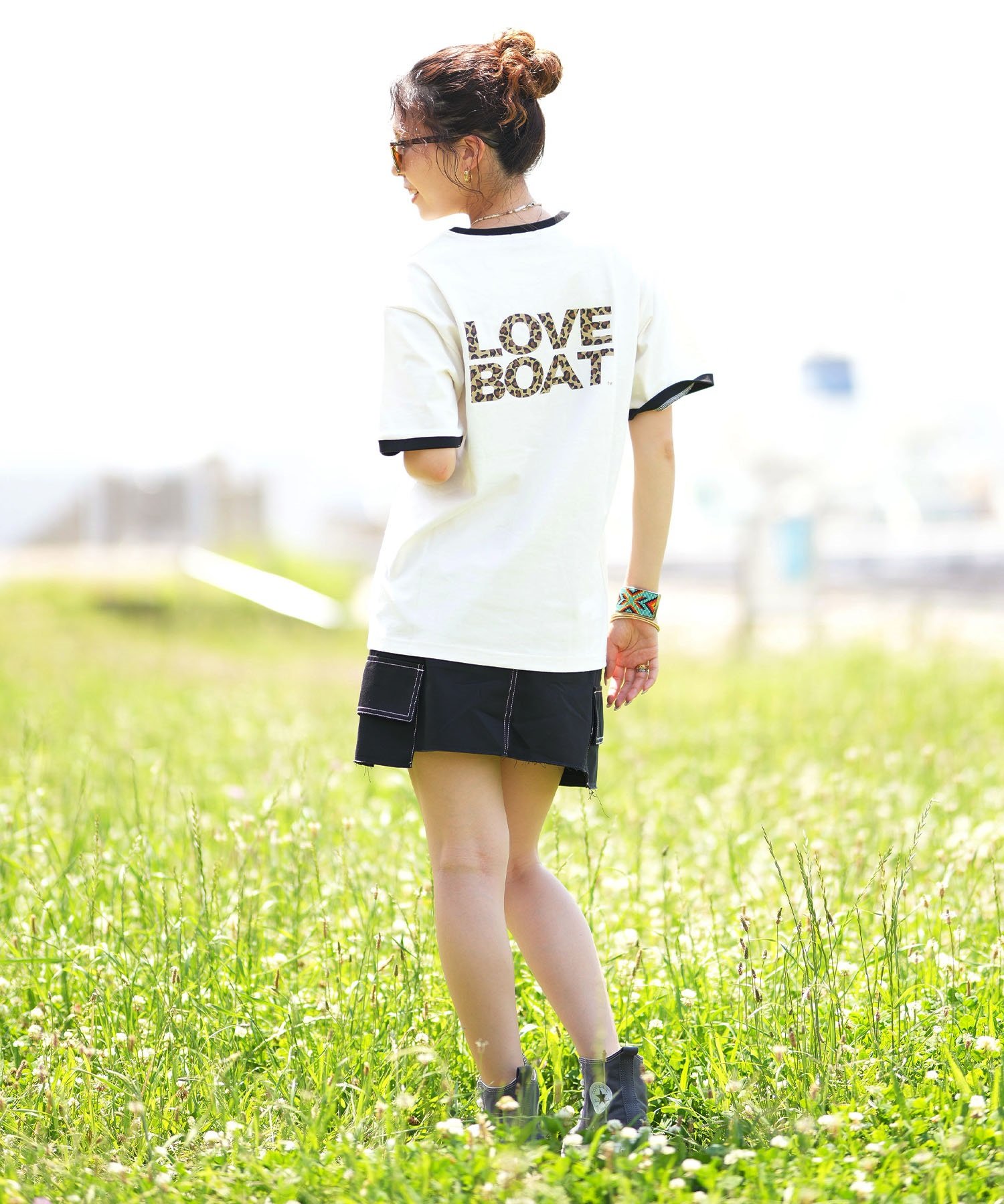 LOVE BOAT ラブボート リンガーTシャツ レディース 半袖 Tシャツ バックプリント LB-ST16(IV-M)