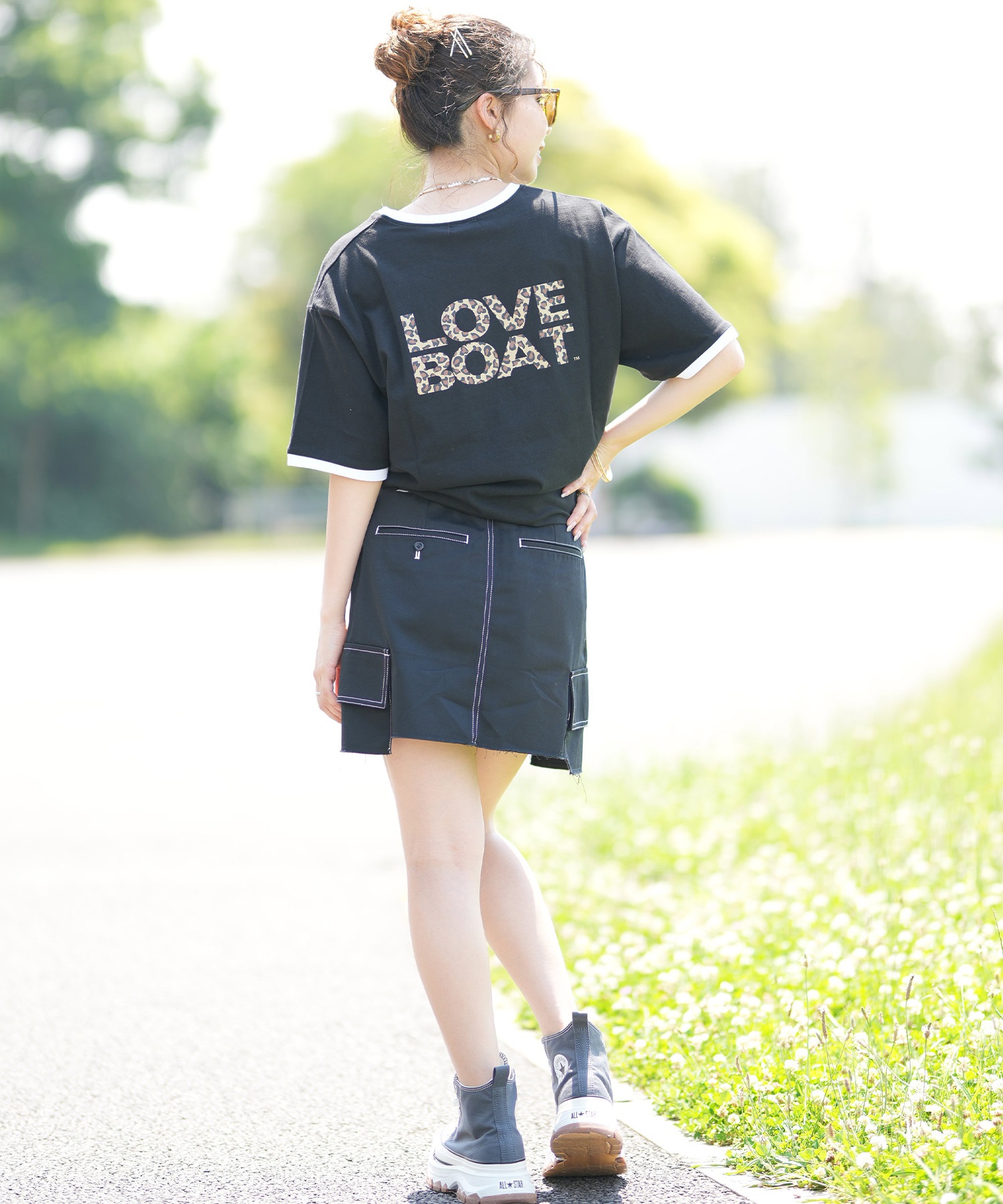 LOVE BOAT ラブボート リンガーTシャツ レディース 半袖 Tシャツ バックプリント LB-ST16(IV-M)