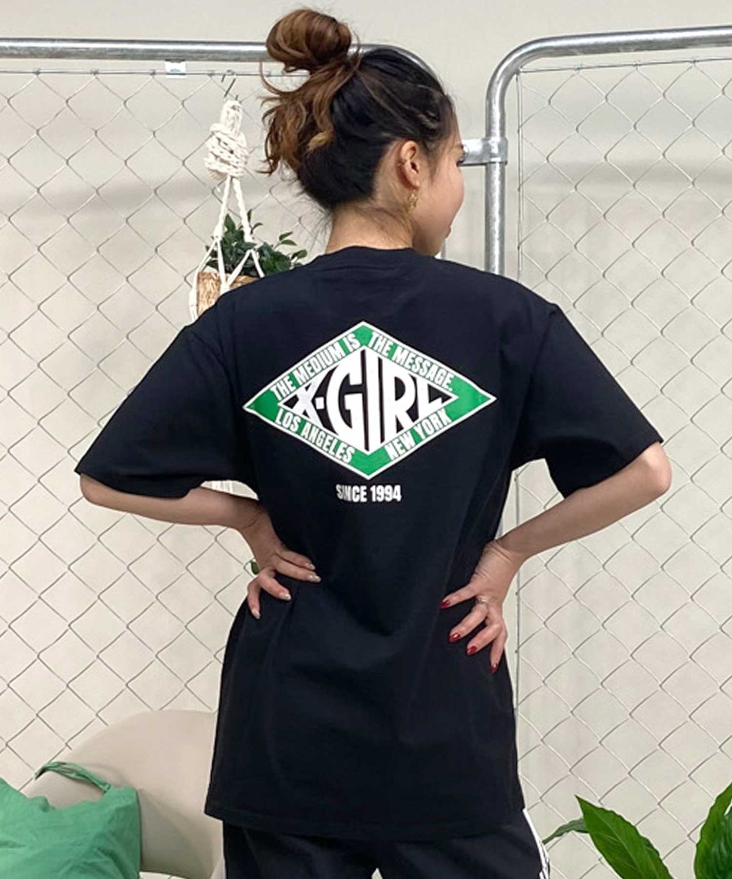 X-girl/エックスガール DIAMOND LOGO SS TEE 105242011038 レディース  Tシャツ ムラサキスポーツ限定(BLUE-M)