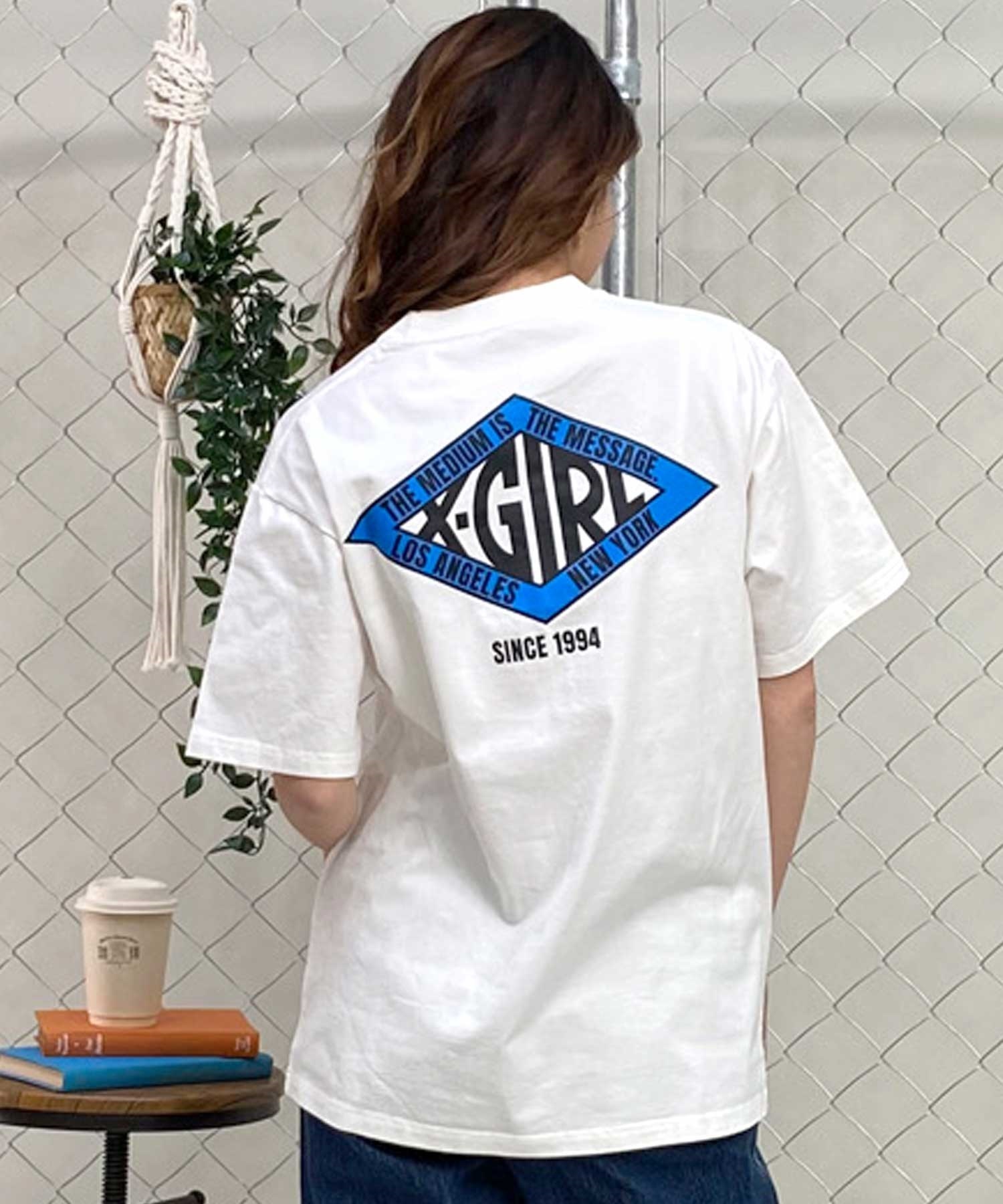 X-girl/エックスガール DIAMOND LOGO SS TEE 105242011038 レディース  Tシャツ ムラサキスポーツ限定(BLUE-M)