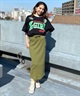 X-girl/エックスガール GAME SHIRT SS BIG TEE 105242011040 レディース  Tシャツ ムラサキスポーツ限定(CHARC-S)