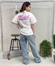 X-girl/エックスガール LETTERING LOGO SS TEE 105242011042 レディース Tシャツ ムラサキスポーツ限定(BLUE-M)