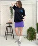 X-girl/エックスガール LETTERING LOGO SS TEE 105242011042 レディース Tシャツ ムラサキスポーツ限定(BLUE-M)