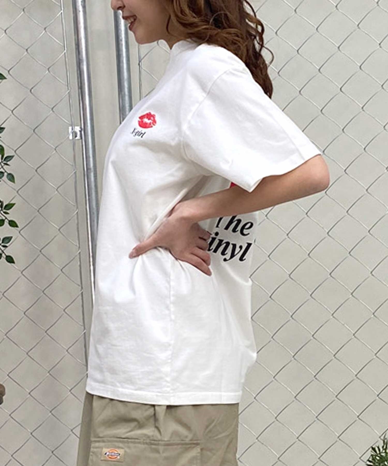 X-girl/エックスガール LIP SS TEE 105242011043 レディース  Tシャツ ムラサキスポーツ限定(WHITE-M)