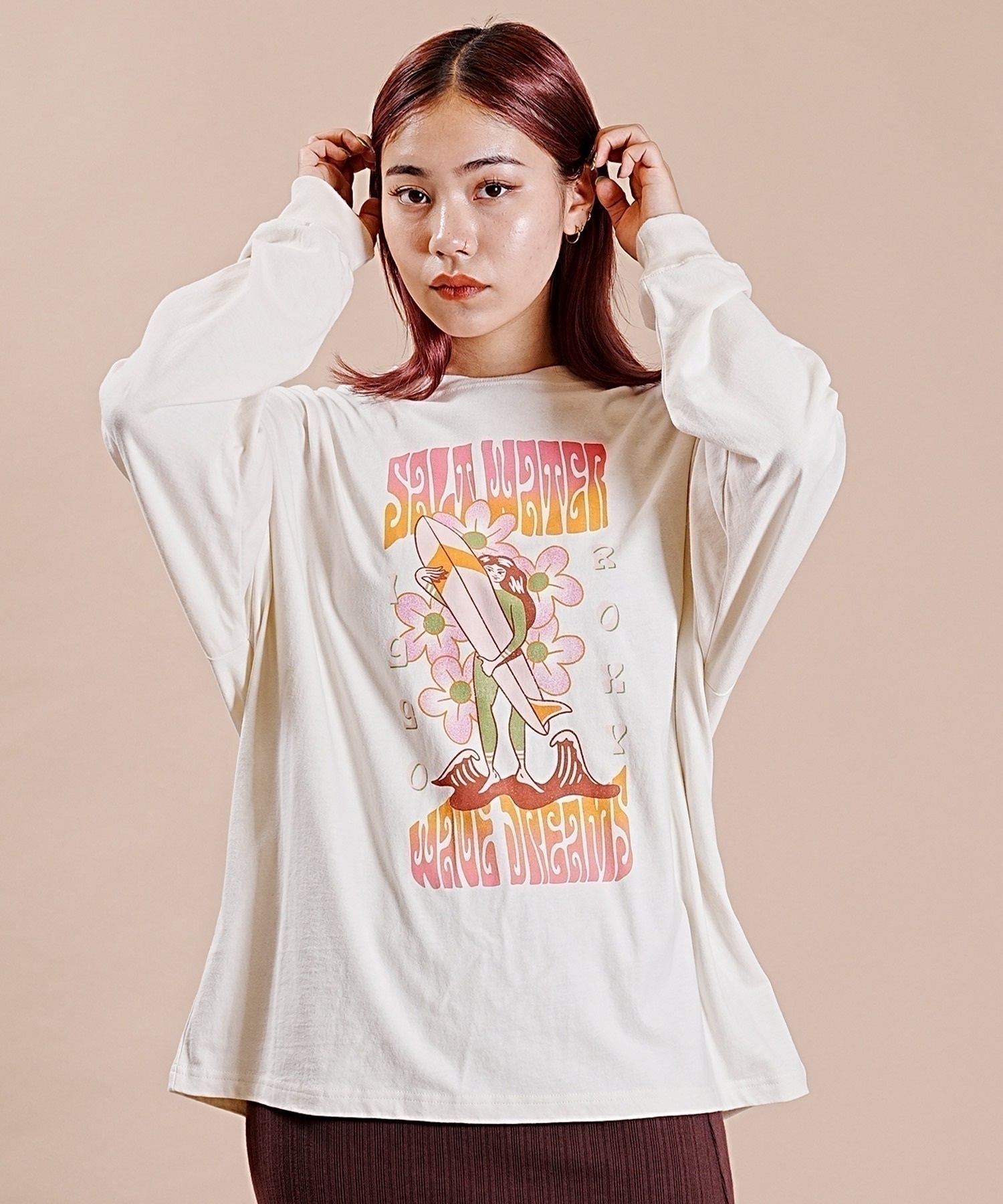 ROXY/ロキシー レディース 長袖 Tシャツ ロンT スリーブロゴ オーバー